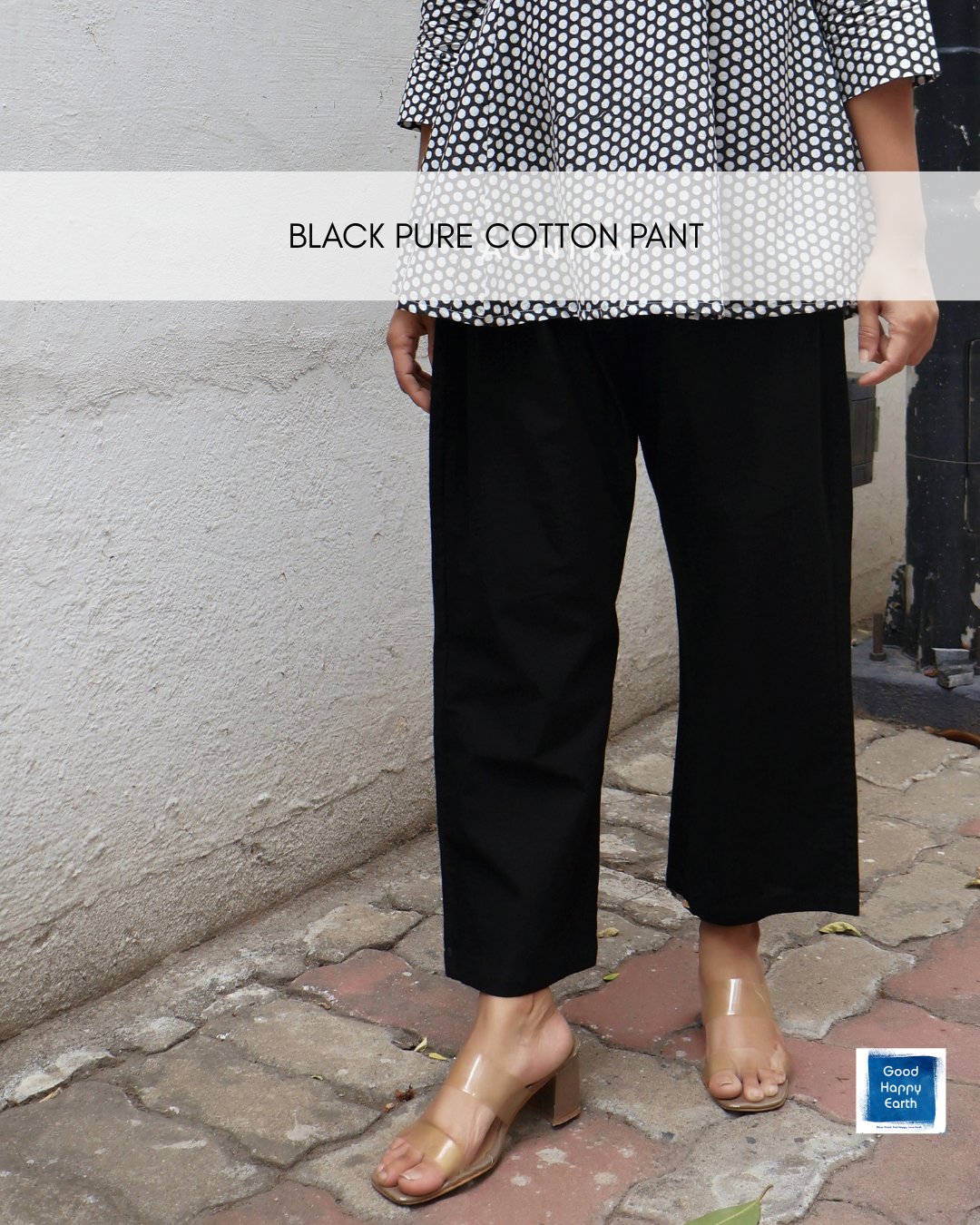Black Pure Cotton Straight Pants - Best Pair With Kurtis