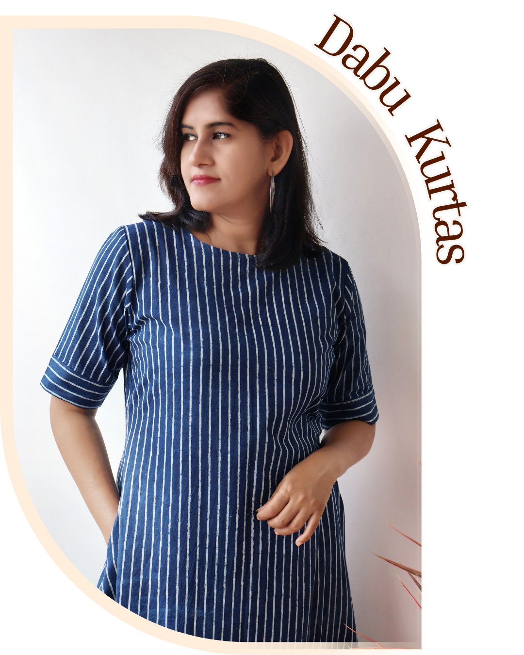 Pure Cotton Dabu Hand Block Print Kurta For Women