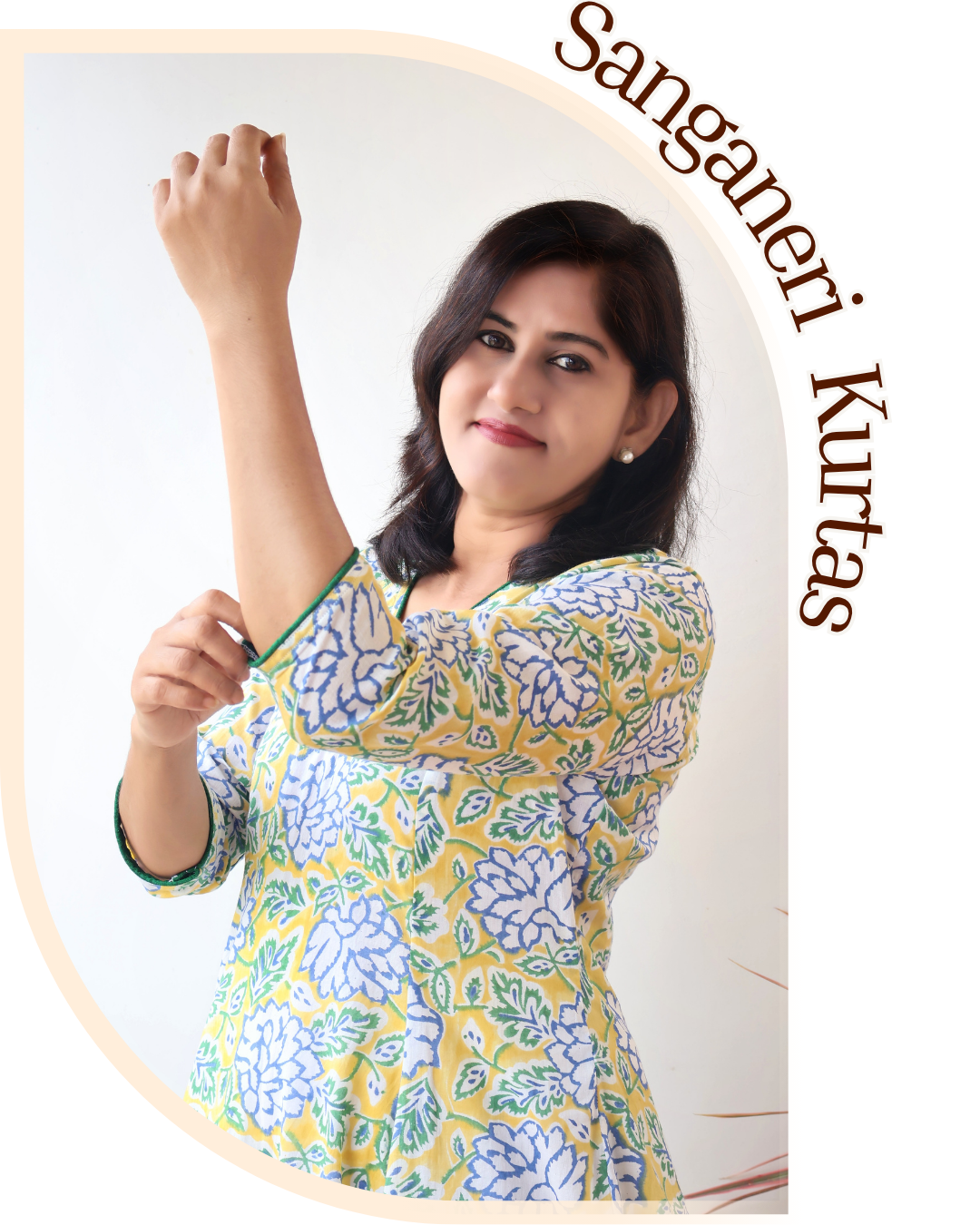 Pure Cotton Sanganeri Hand Block Print Kurta For Women