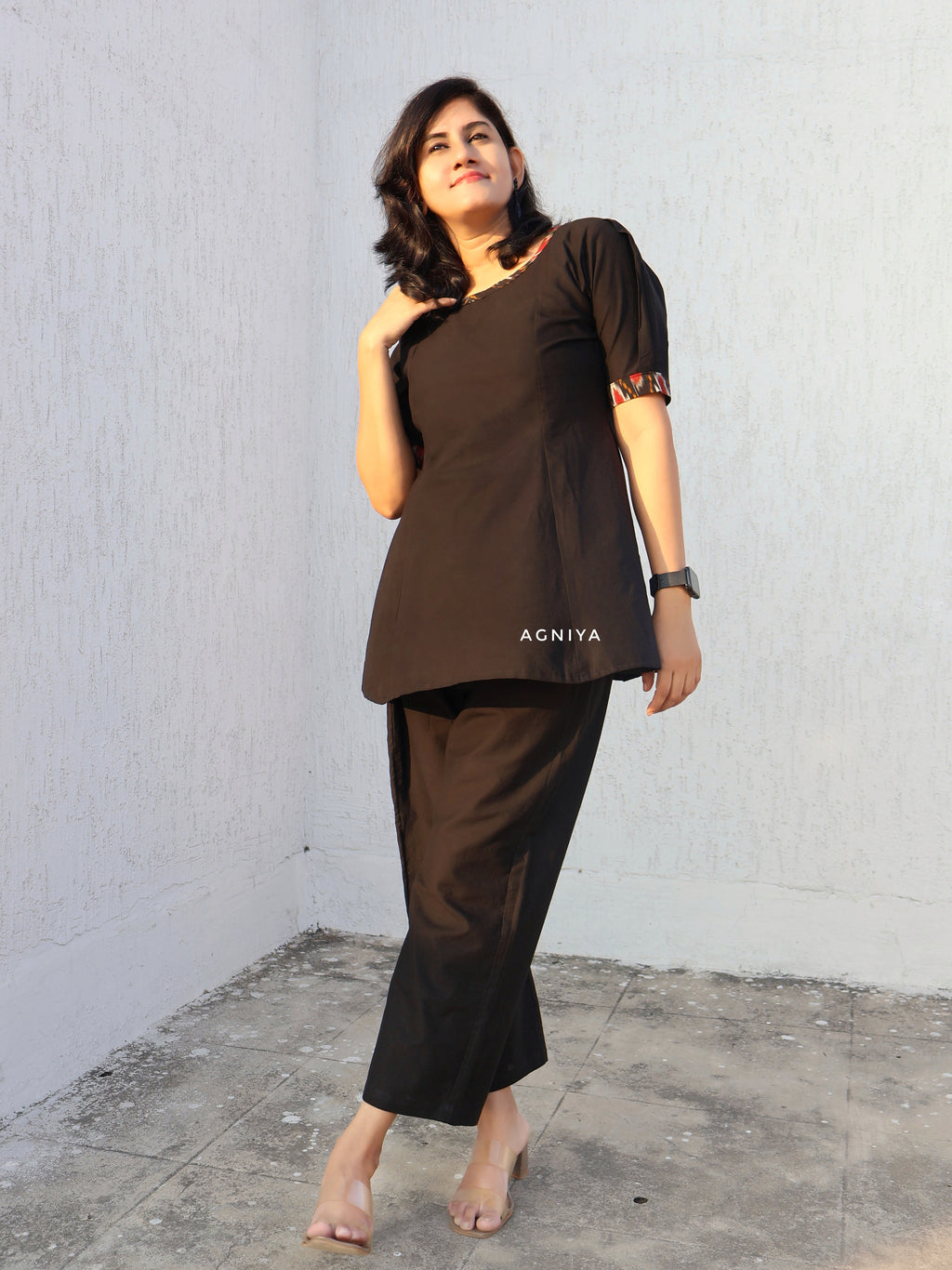 Black Pure Cotton Short Top