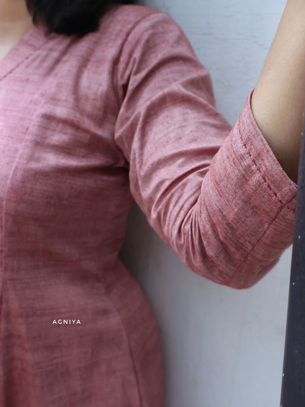 Mauve Nature Pure Cotton Paneled Kurta ( Last Few Sizes Left )
