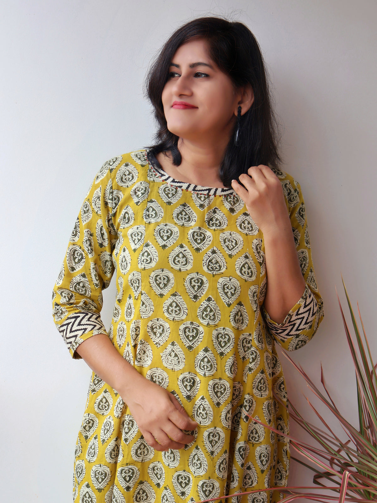 Yellow Radiant Bagru Hand Block Cotton Kurta