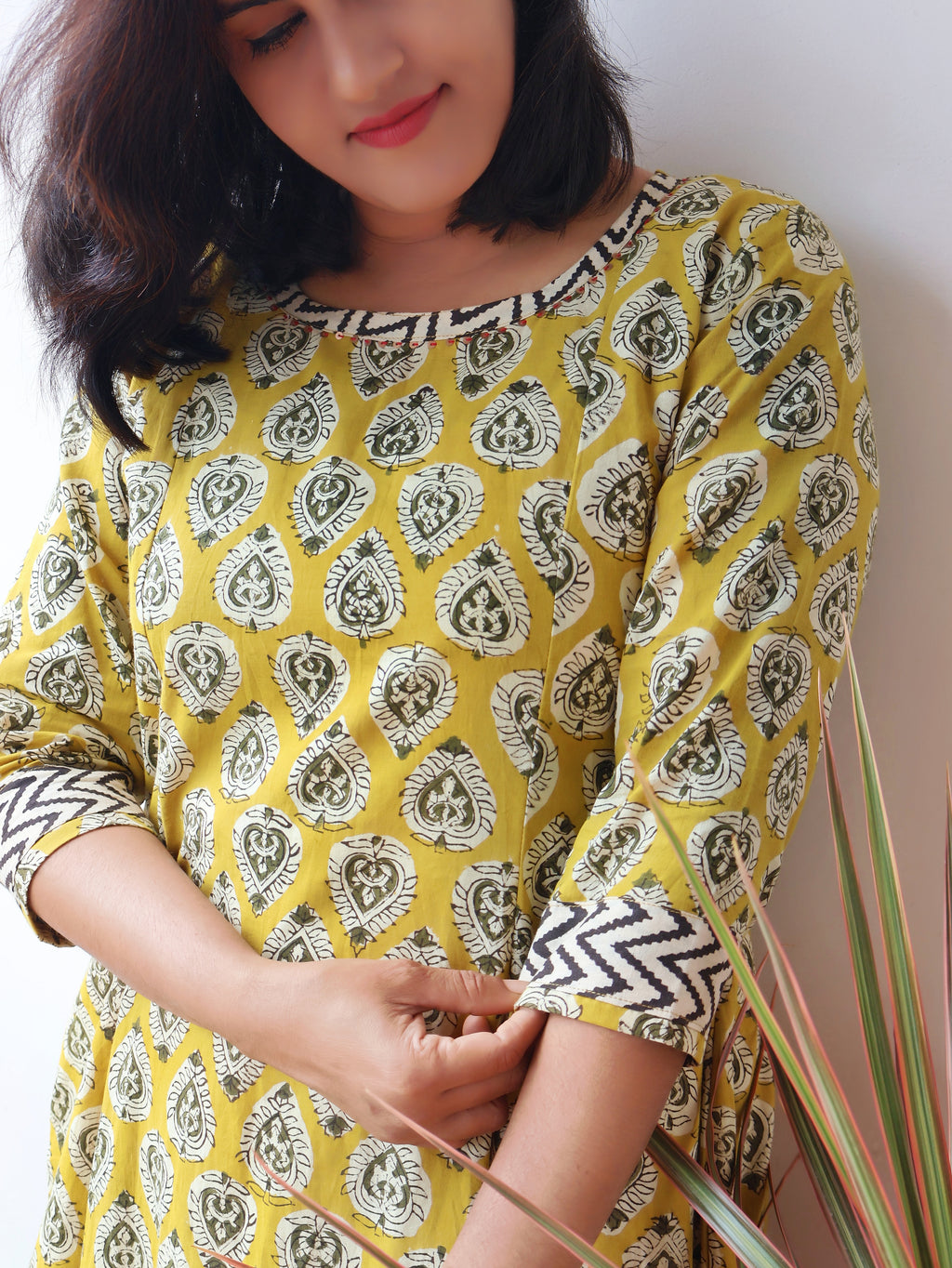 Yellow Radiant Bagru Hand Block Cotton Kurta