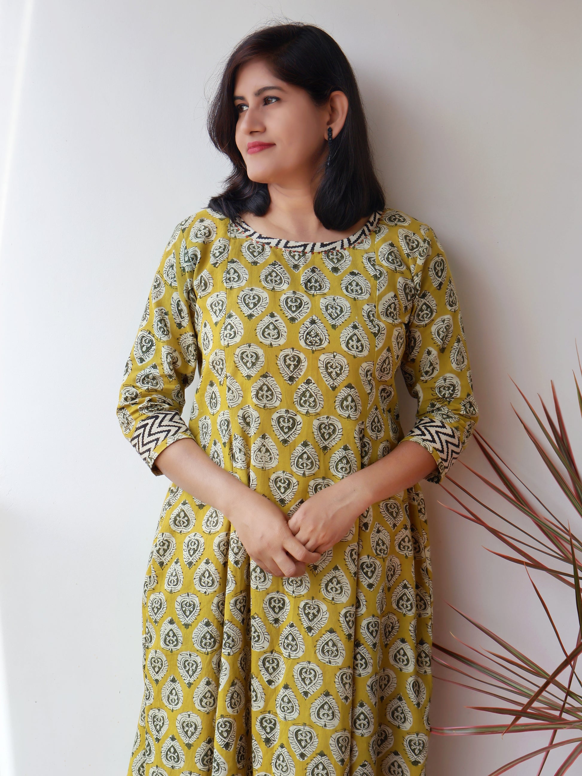 Yellow Radiant Bagru Hand Block Cotton Kurta