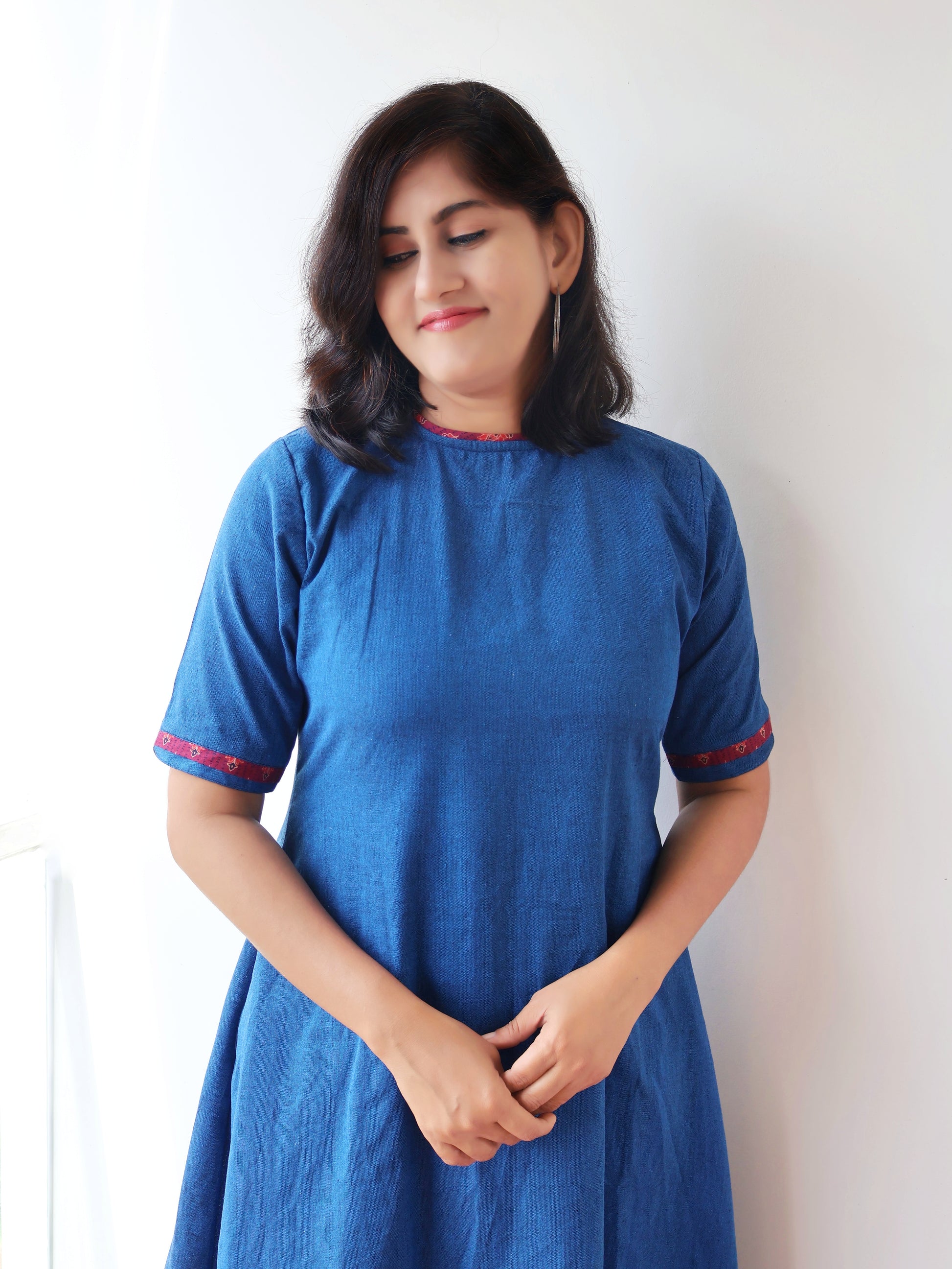 Blue Handwoven Aline Cotton Coord set