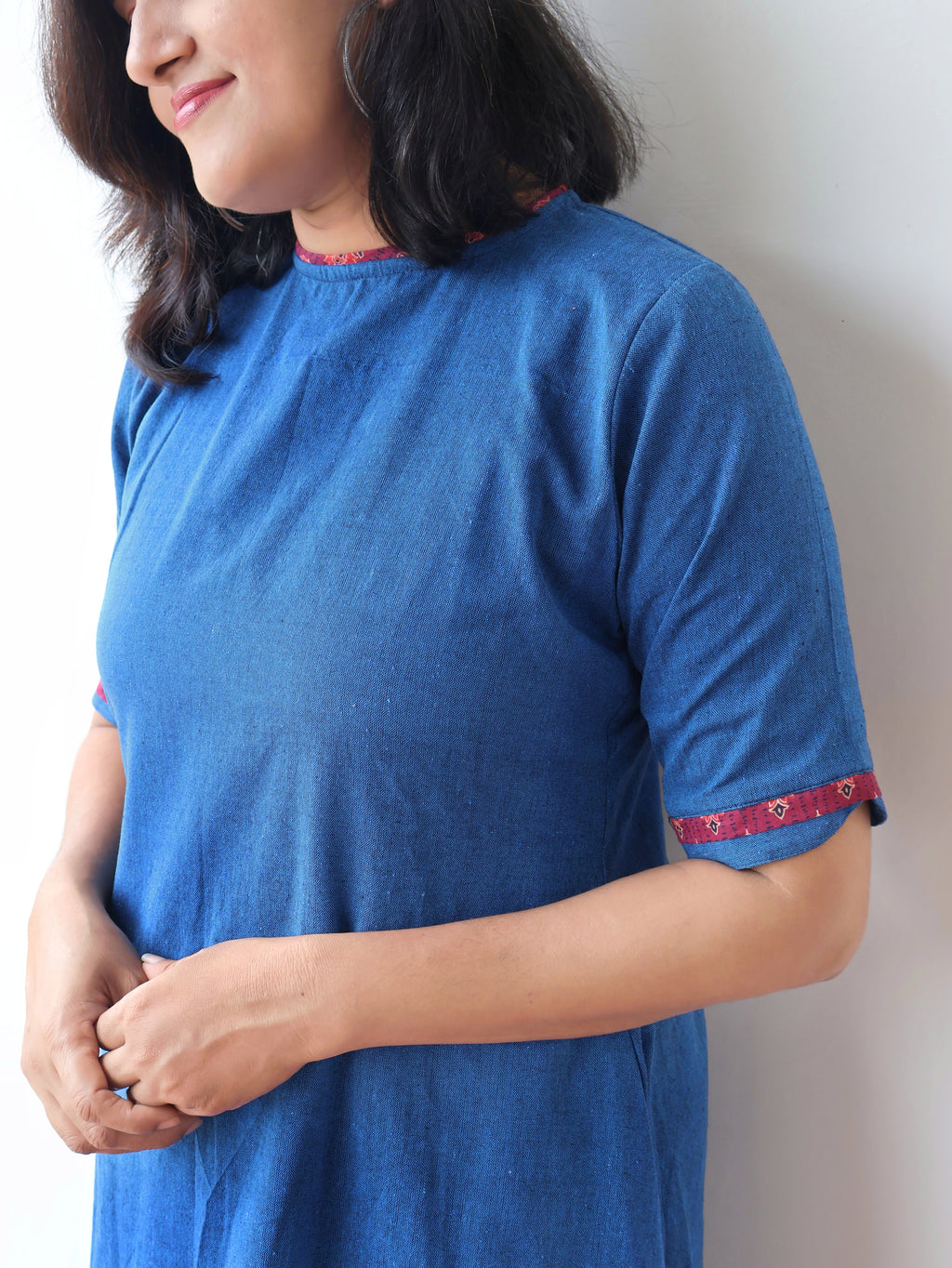 Blue Handwoven Aline Cotton Coord set