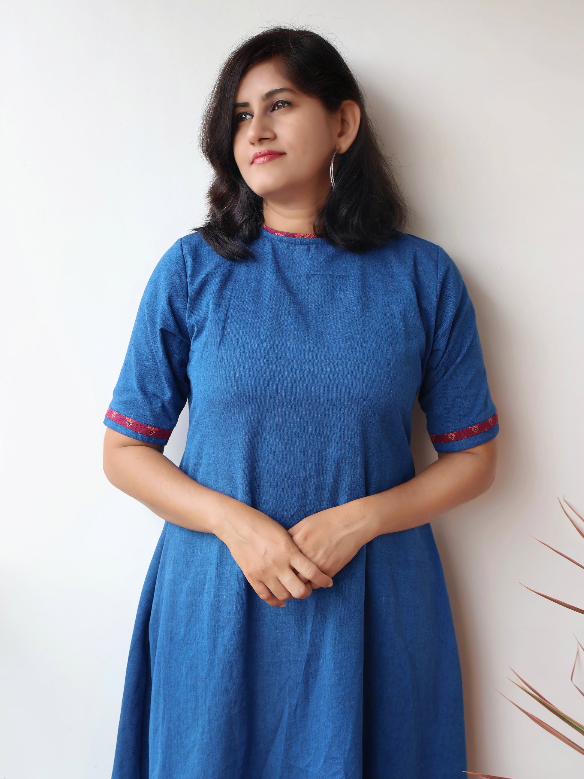 Blue Handwoven Aline Cotton Coord set