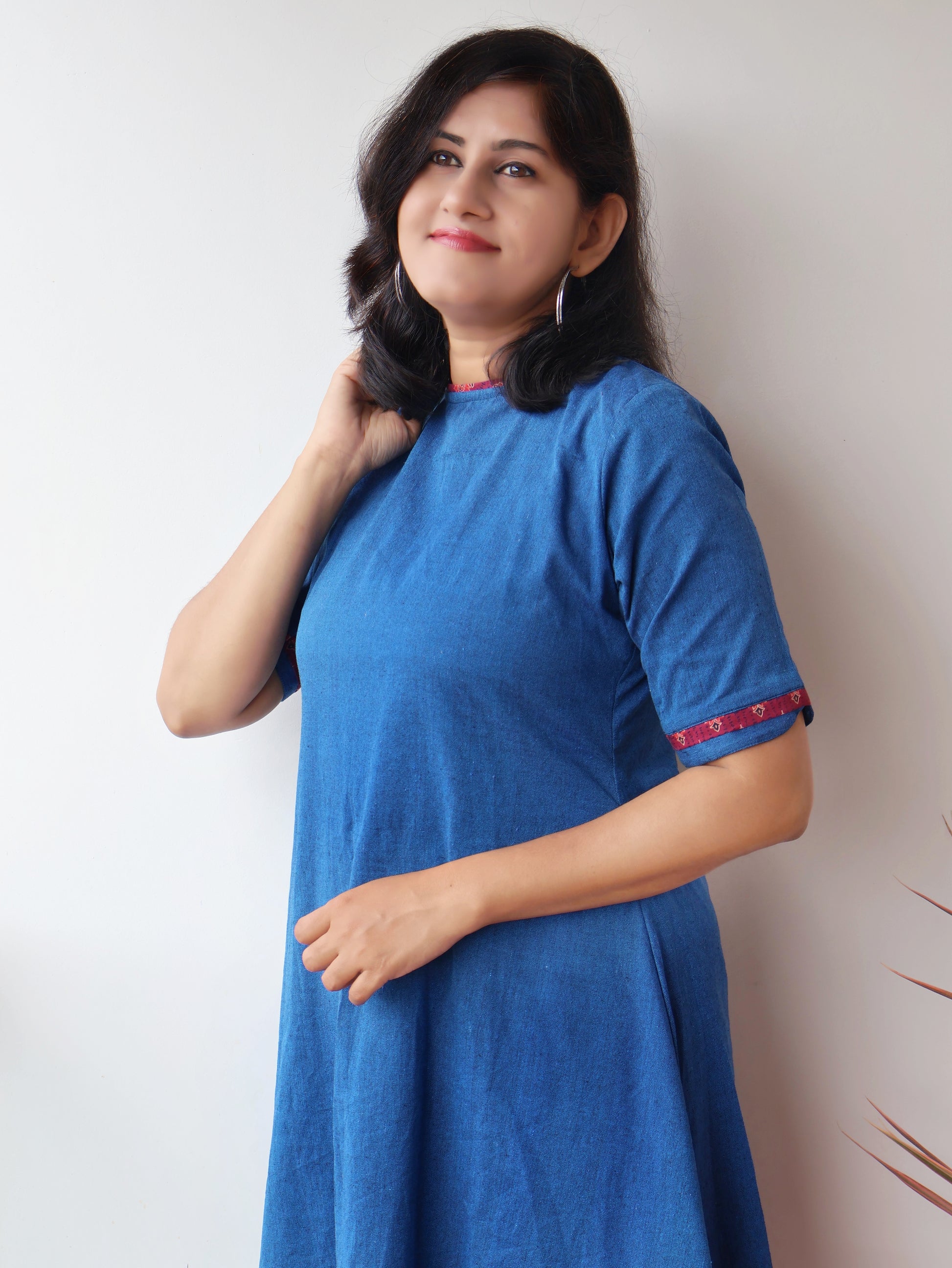 Blue Handwoven Aline Cotton Coord set