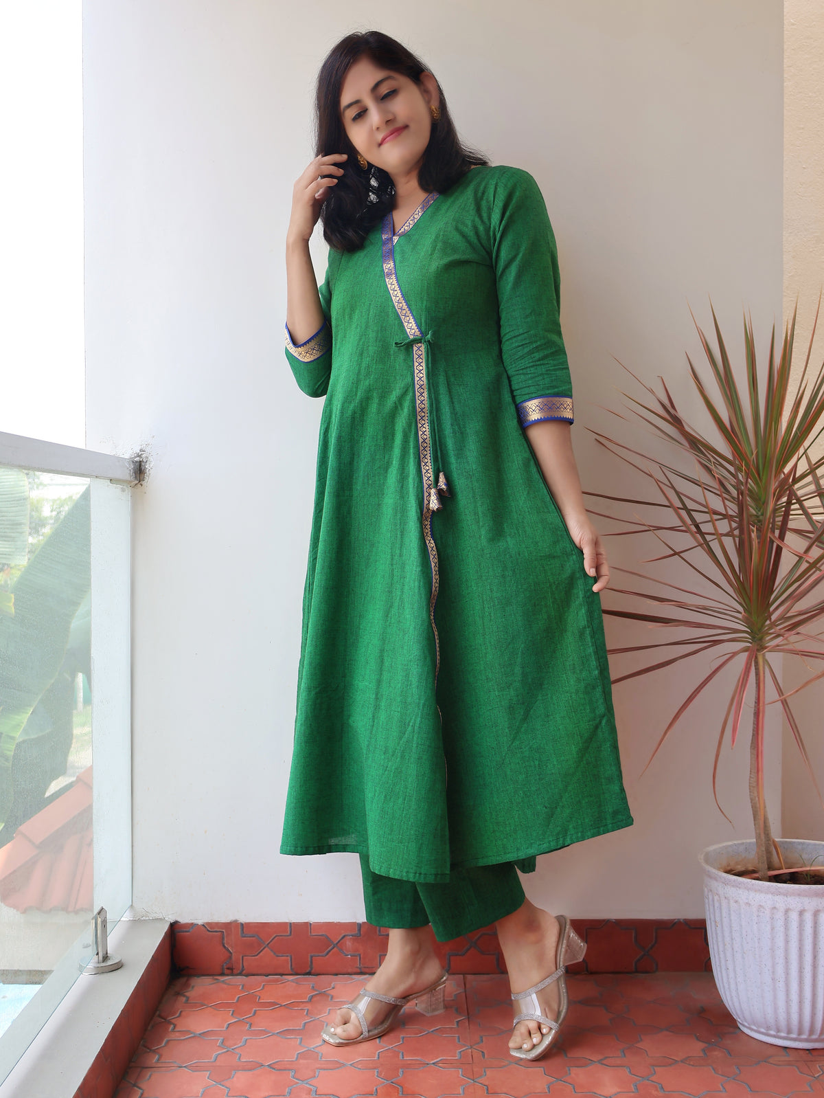 Emerald Green Ethnic Handloom Cotton Kurta