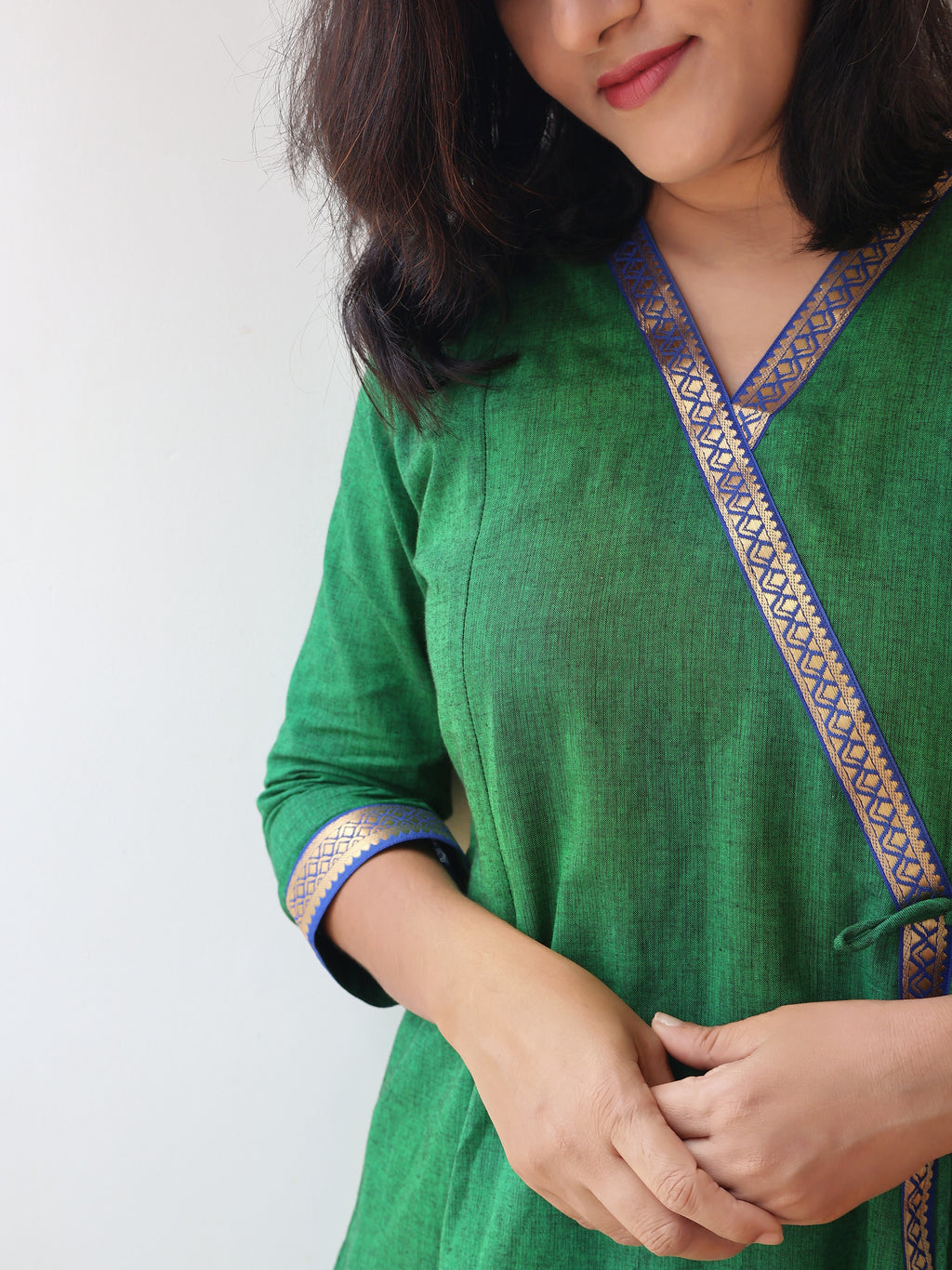 Emerald Green Ethnic Handloom Cotton Kurta