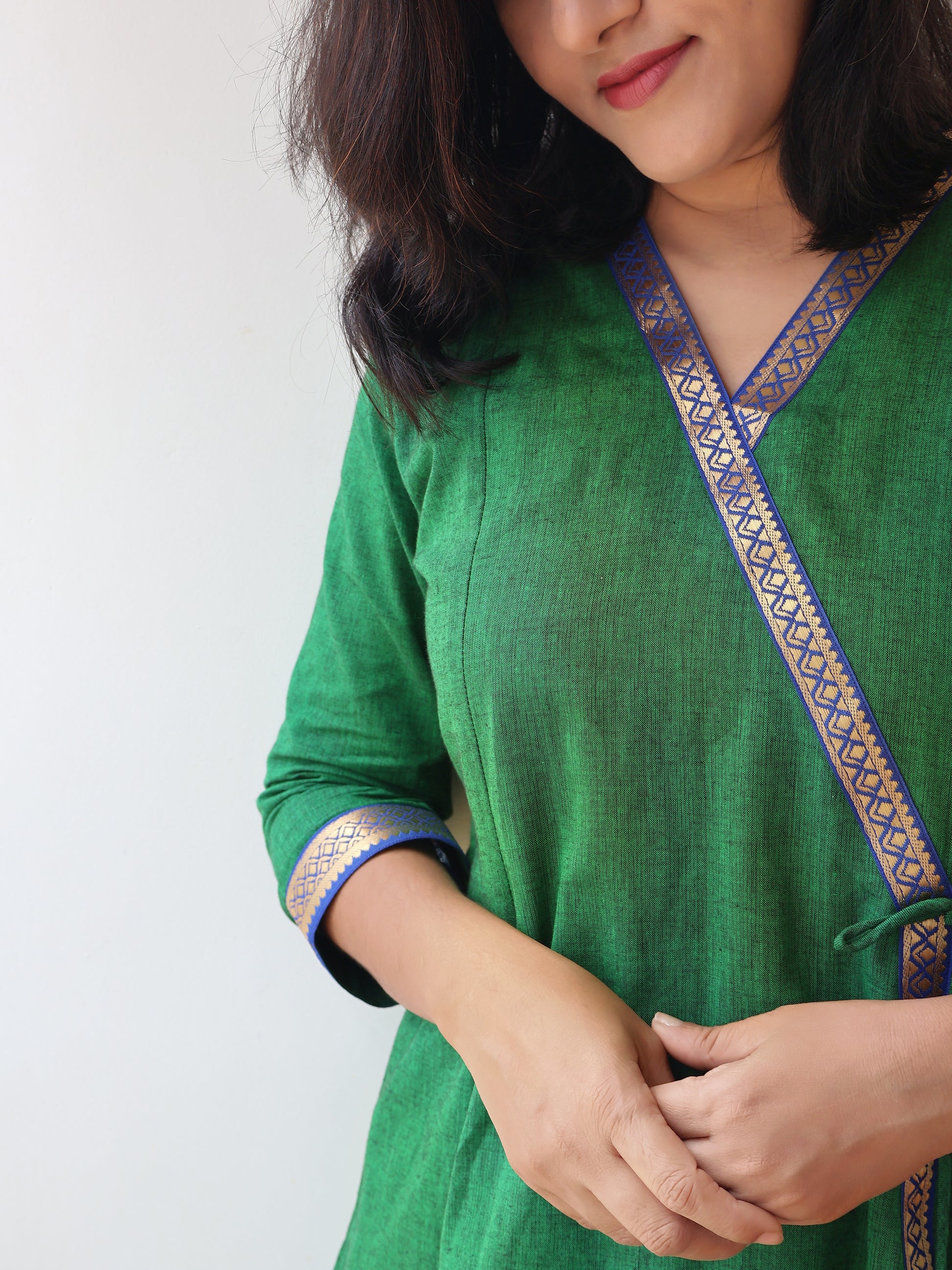 Emerald Green Ethnic Handloom Cotton Kurta