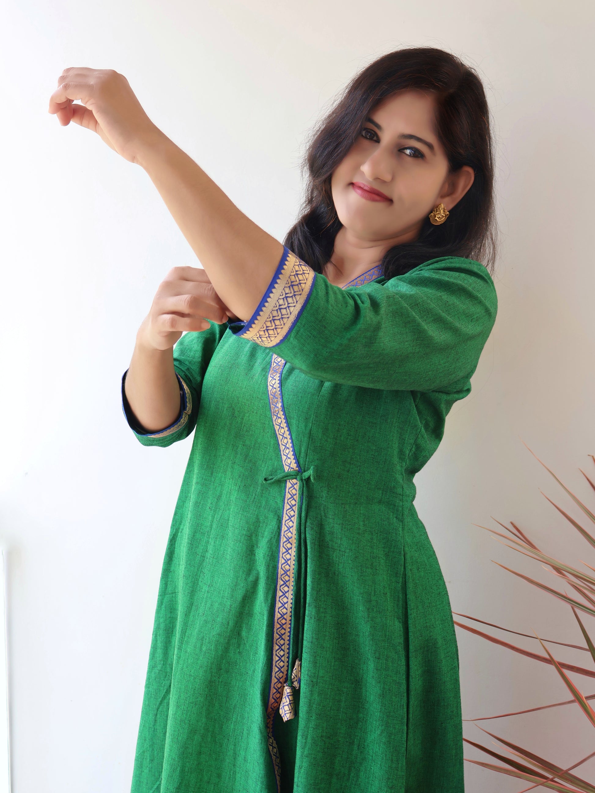 Emerald Green Ethnic Handloom Cotton Kurta