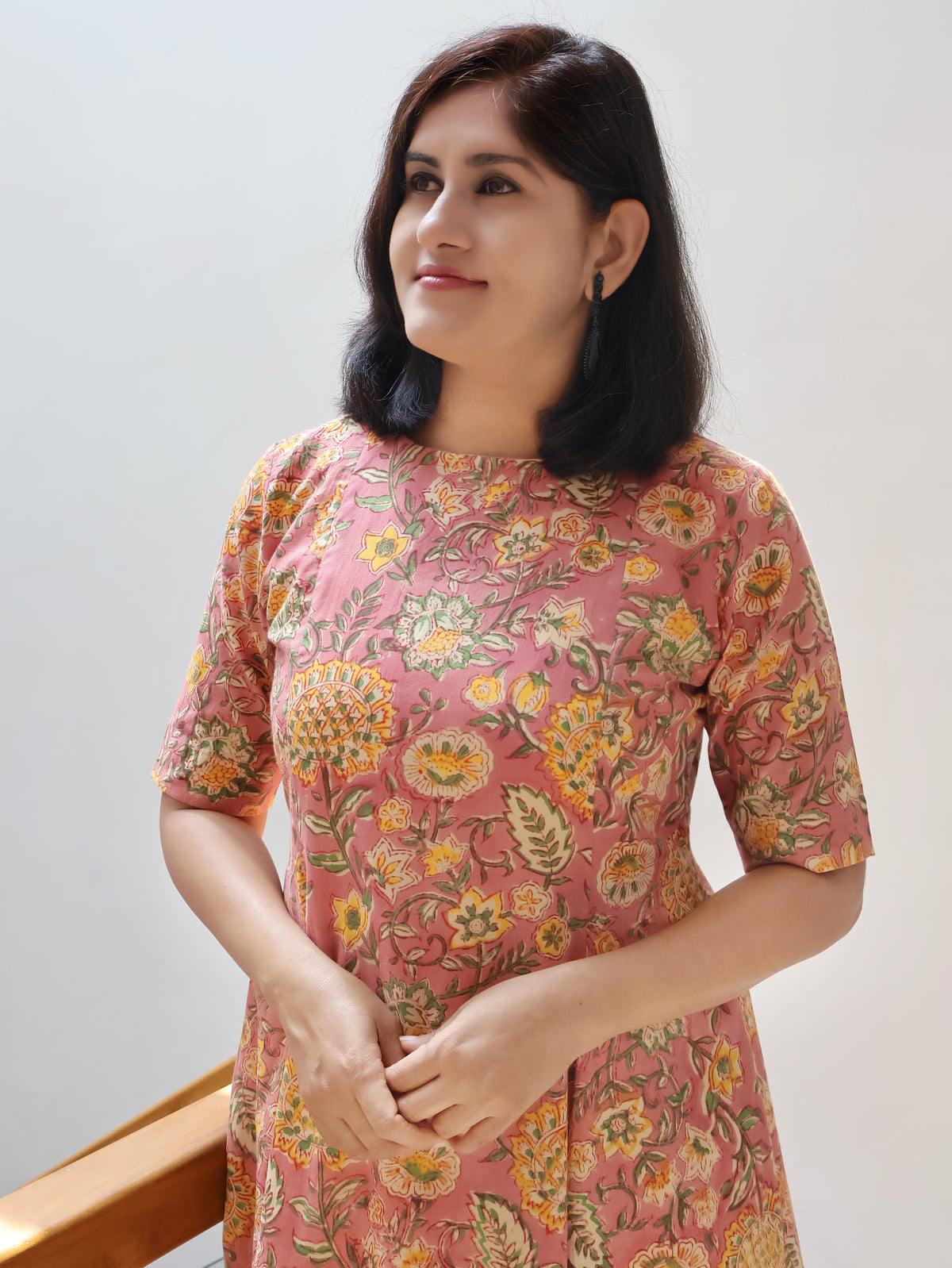 Mauve Lustre Sanganeri Hand Block Cotton Kurta