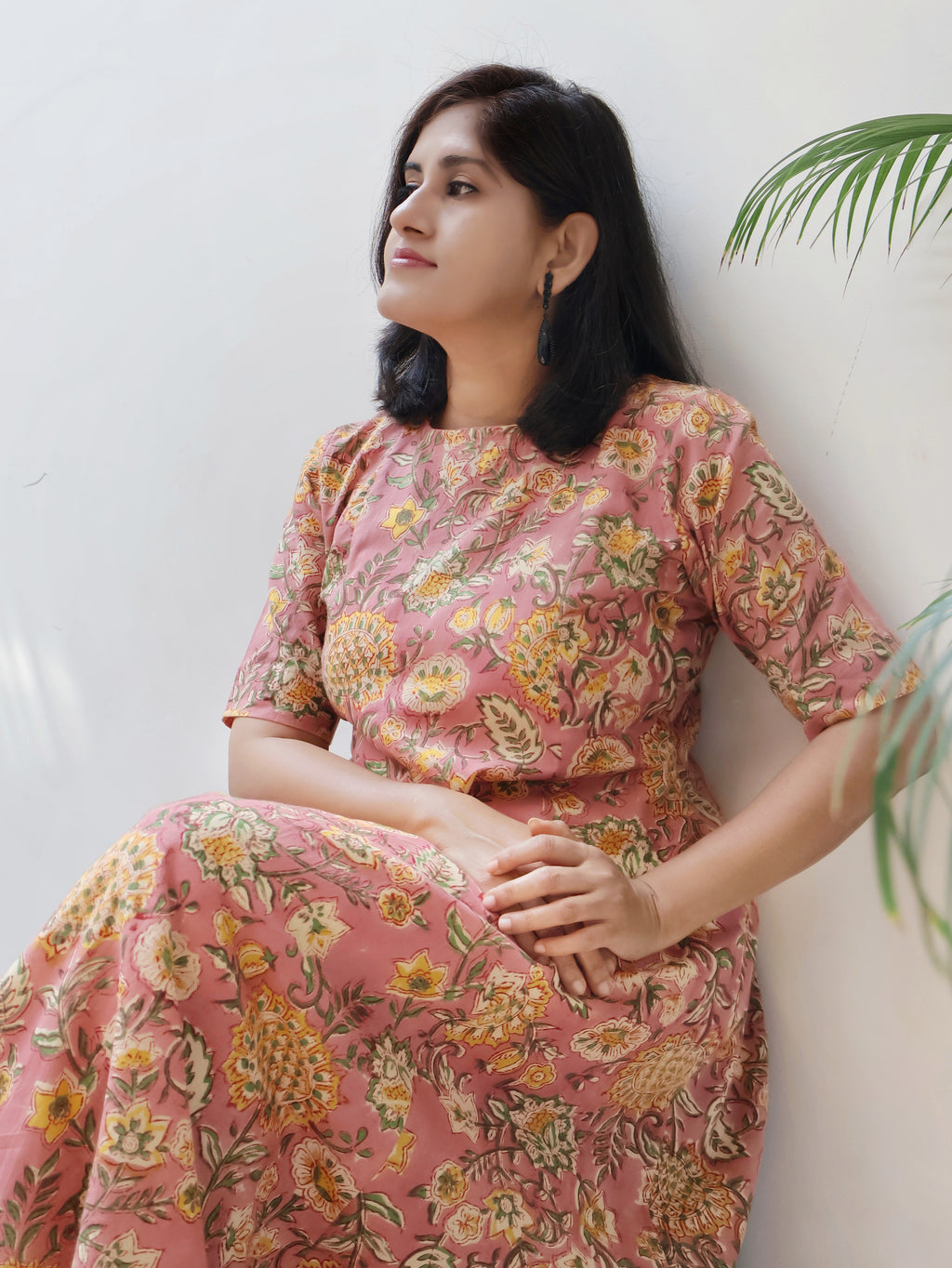 Mauve Lustre Sanganeri Hand Block Cotton Kurta