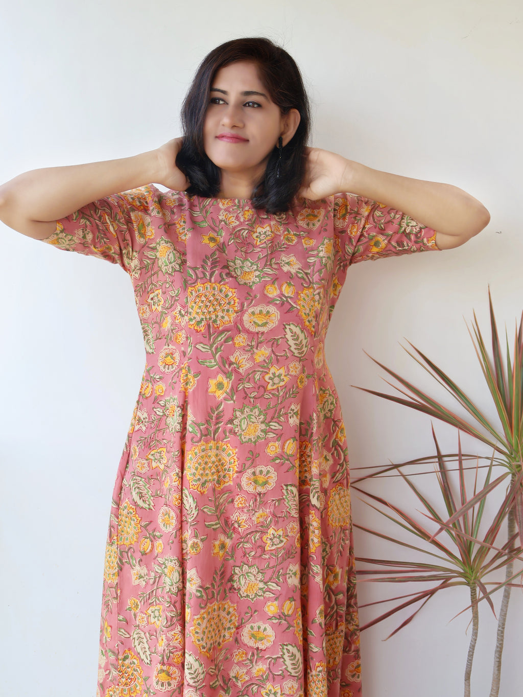 Mauve Lustre Sanganeri Hand Block Cotton Kurta