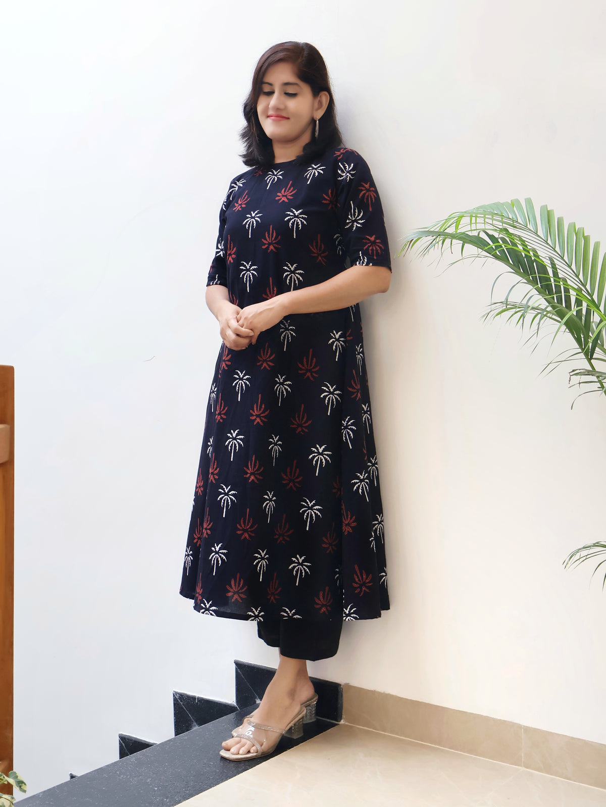 Black Charm Bagru Hand Block Cotton Kurta