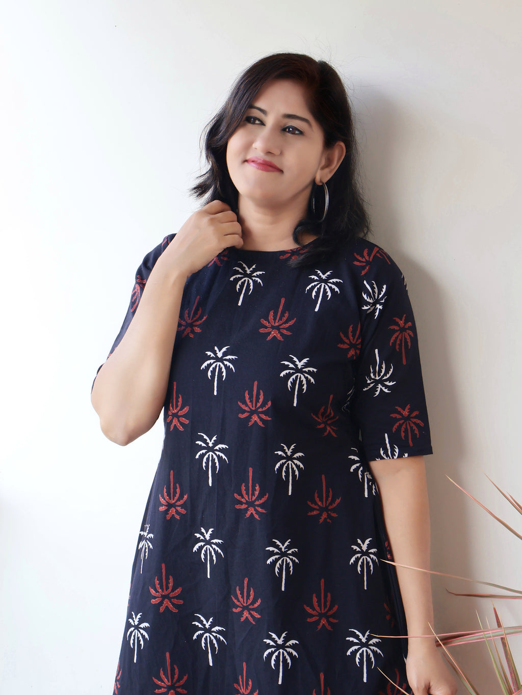 Black Charm Bagru Hand Block Cotton Kurta