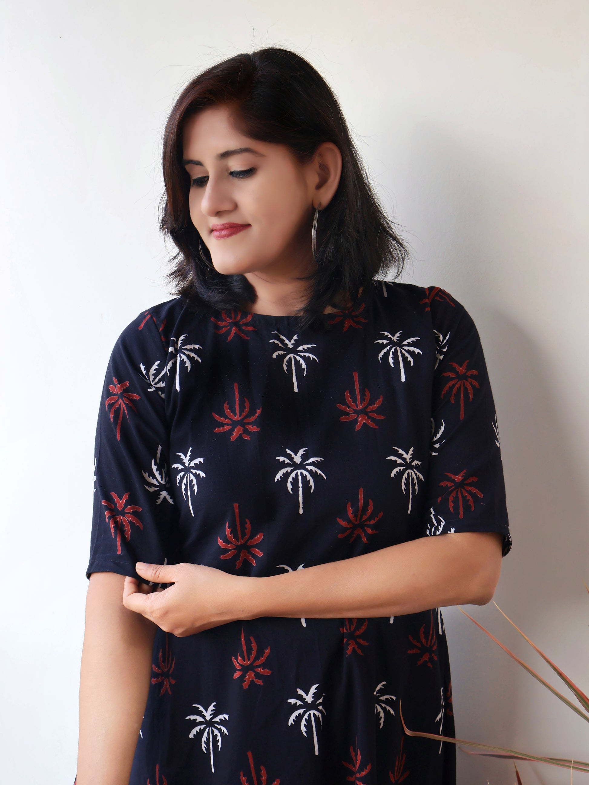 Black Charm Bagru Hand Block Cotton Kurta