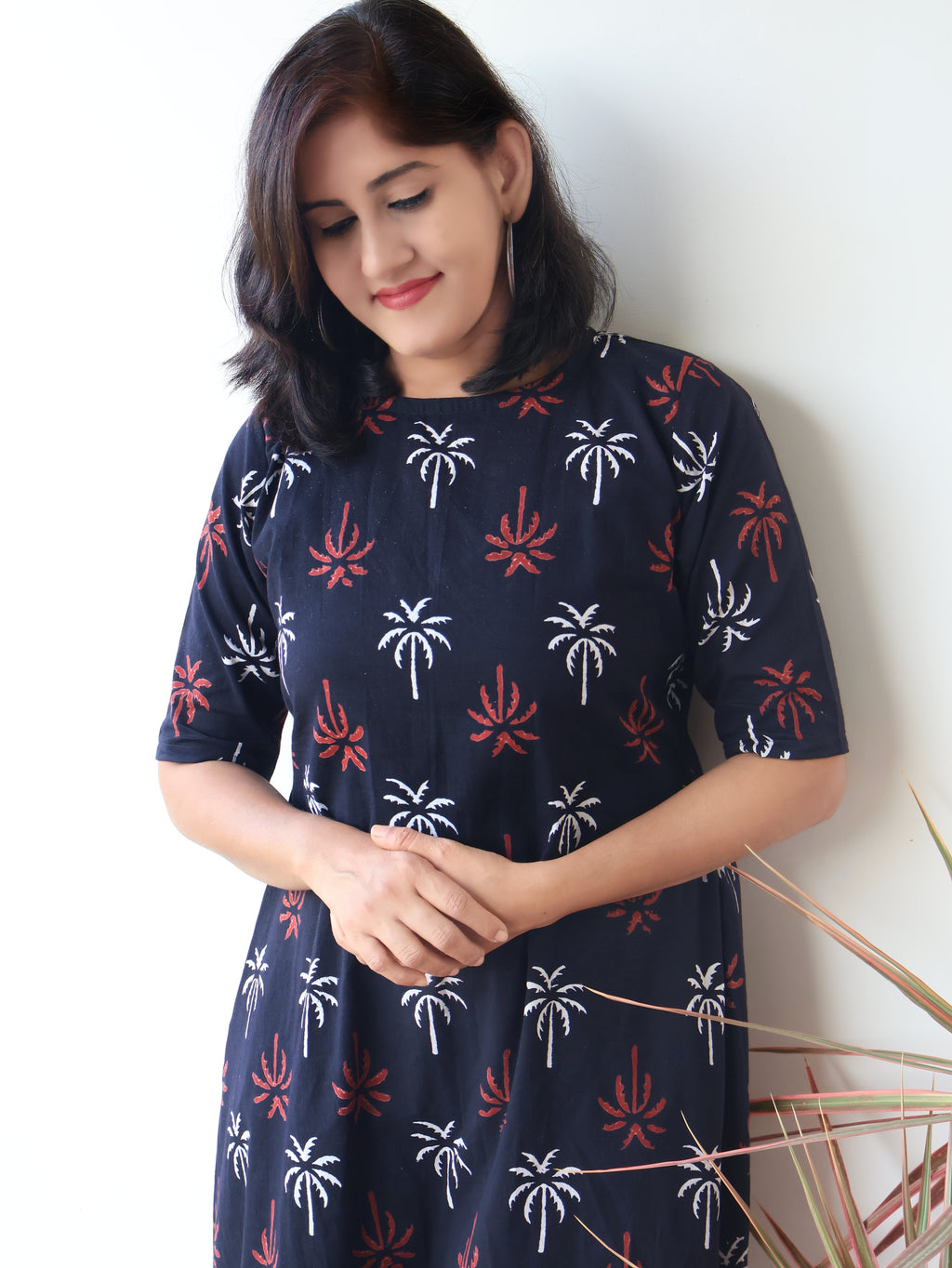 Black Charm Bagru Hand Block Cotton Kurta