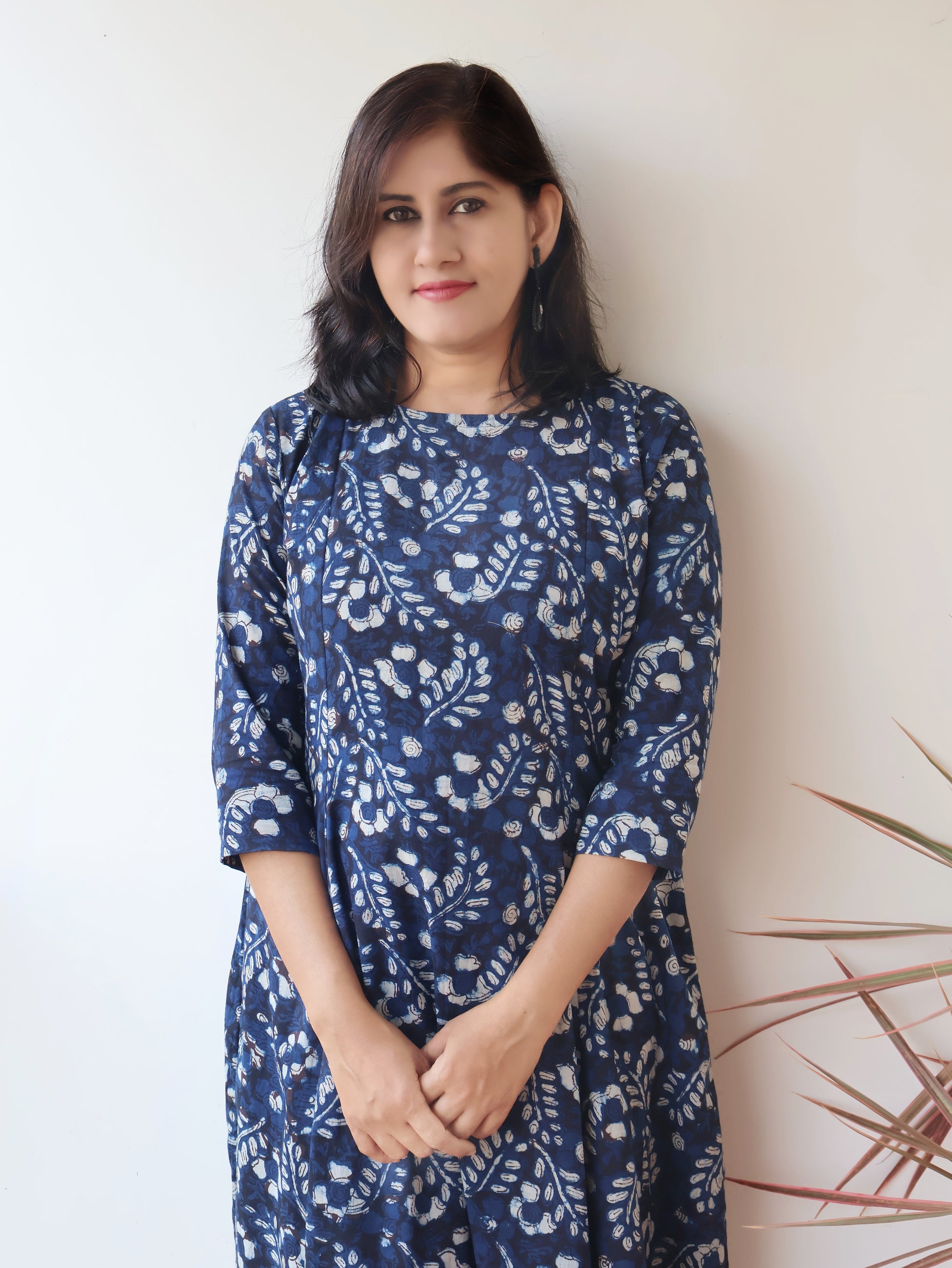 Blue Sapphire Jahota Hand Block Cotton Kurta