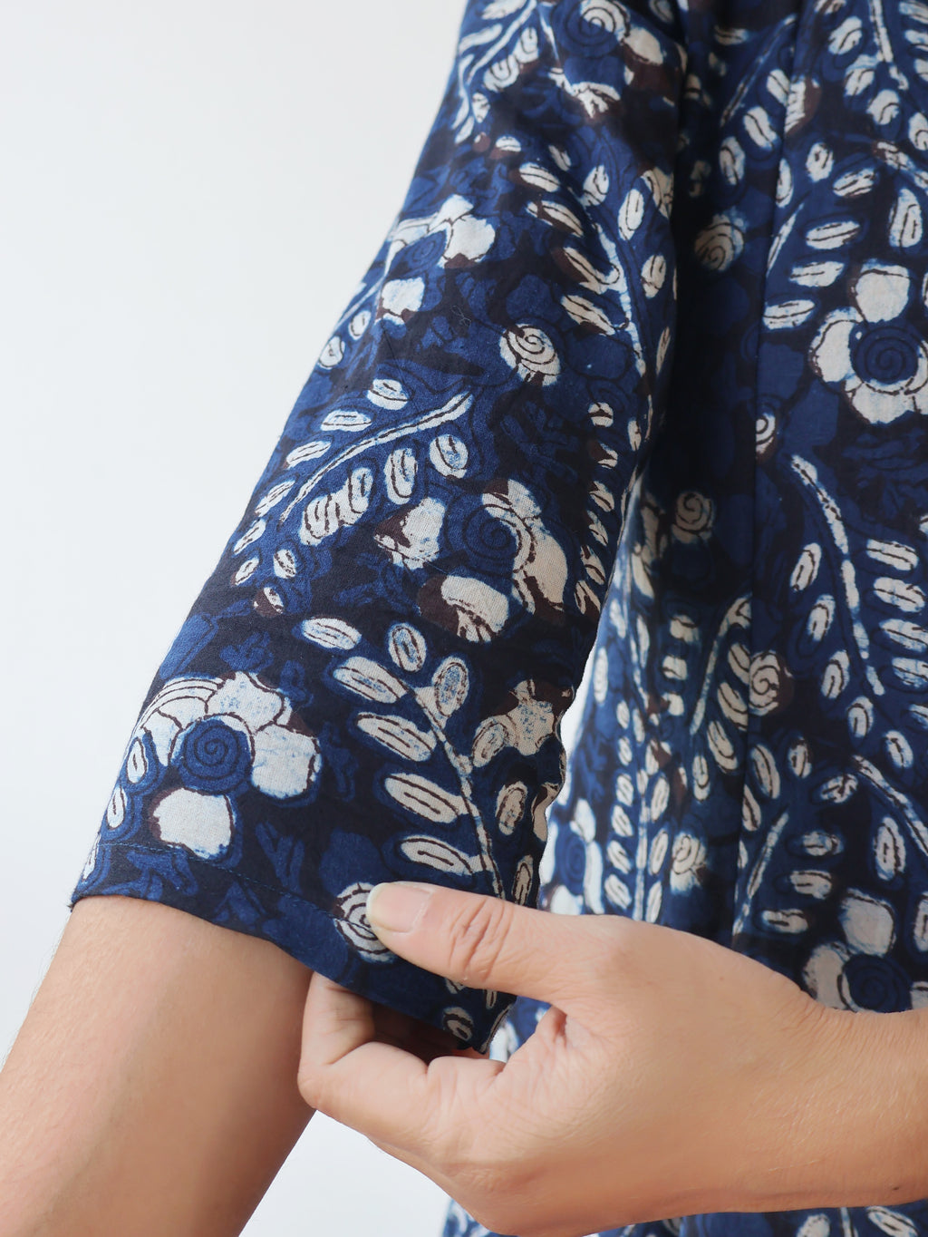 Blue Sapphire Jahota Hand Block Cotton Kurta