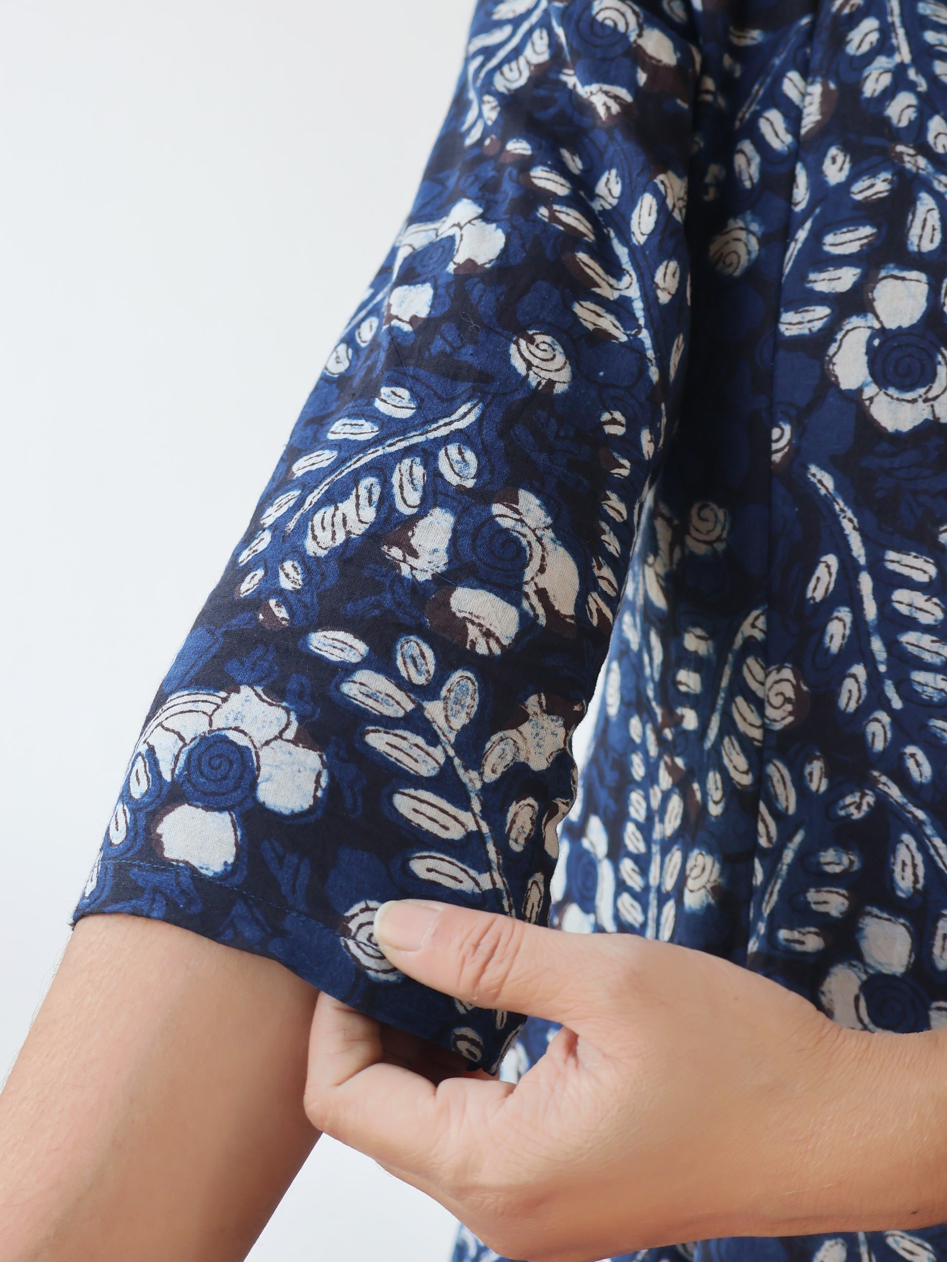 Blue Sapphire Jahota Hand Block Cotton Kurta