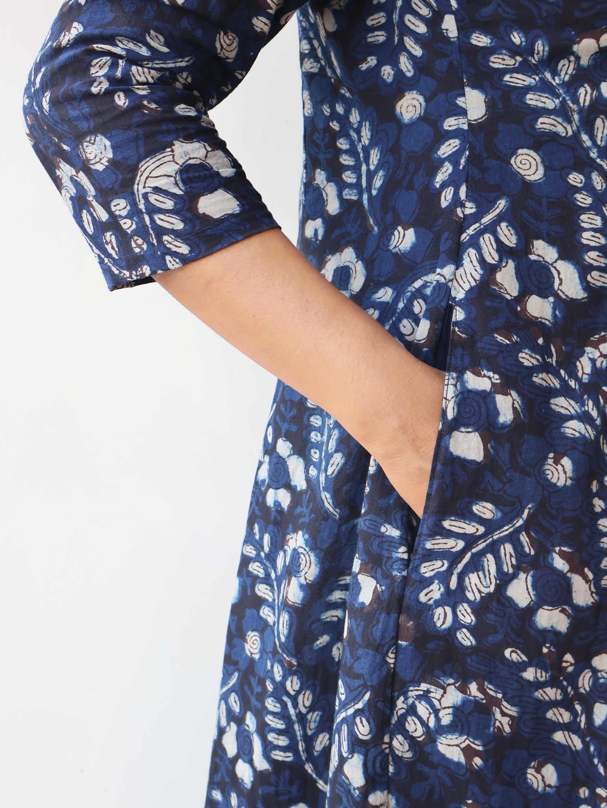 Blue Sapphire Jahota Hand Block Cotton Kurta