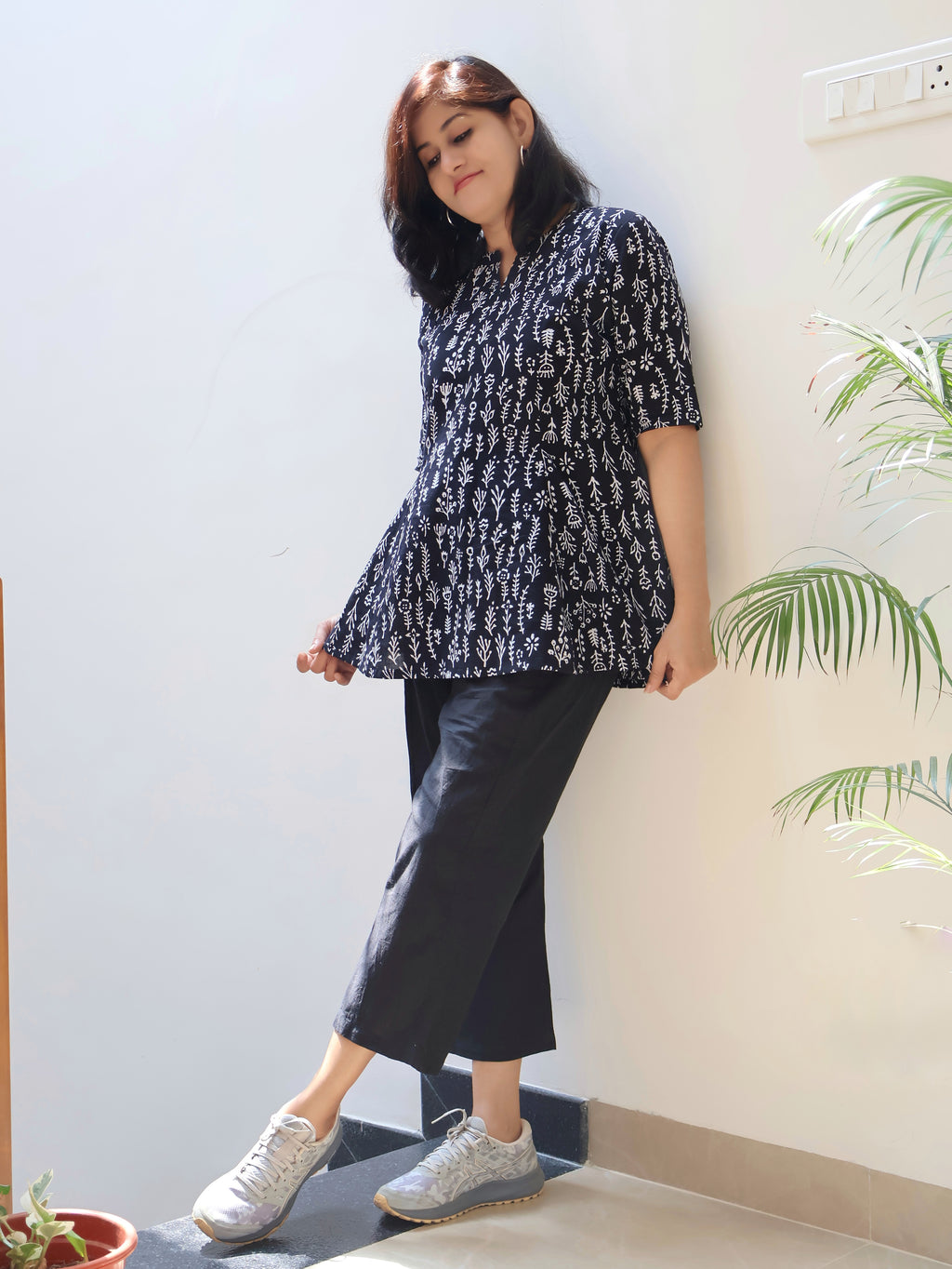 Black Radiant Hand Block Cotton Co-Ord Set