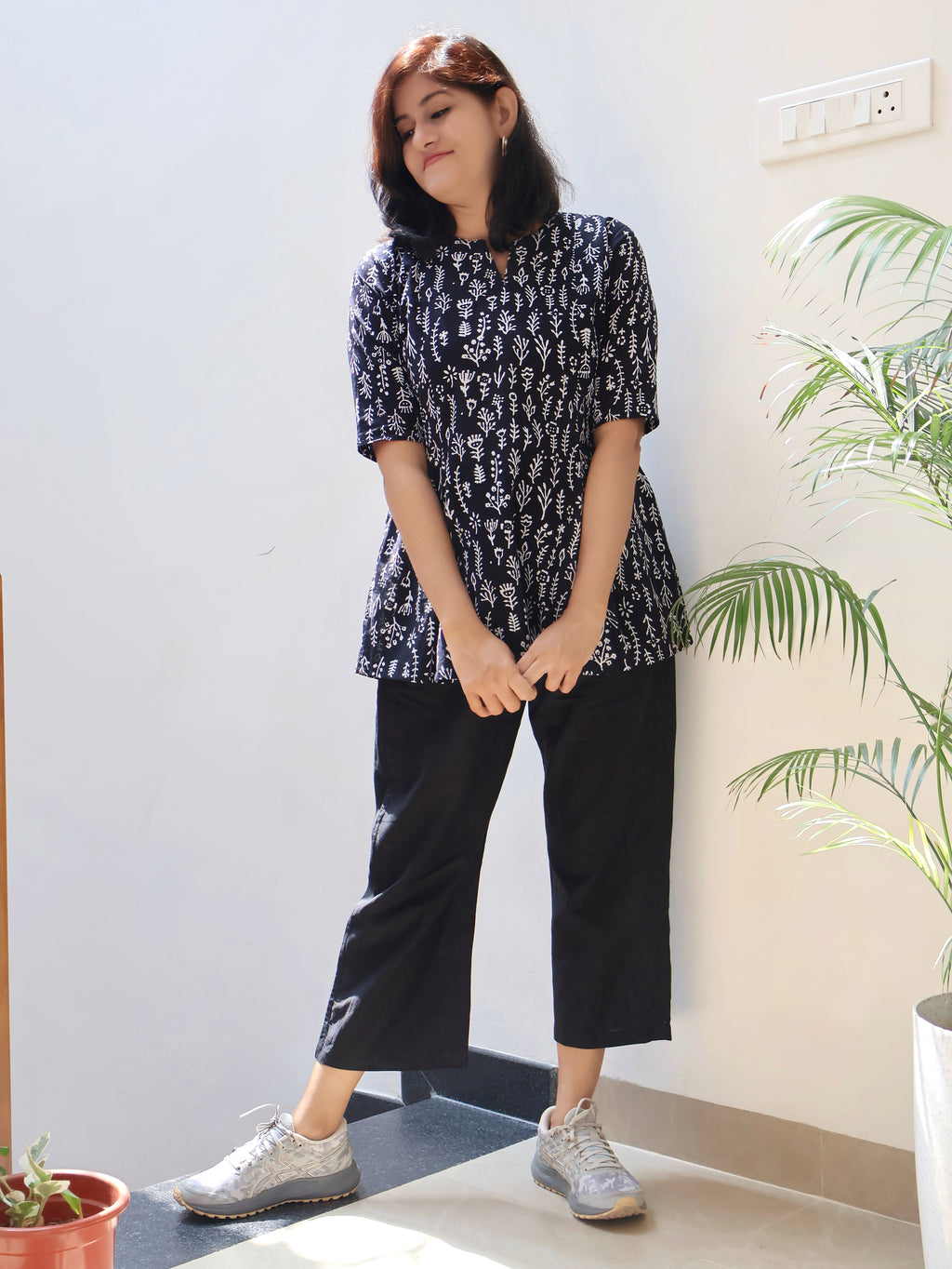 Black Radiant Hand Block Cotton Co-Ord Set