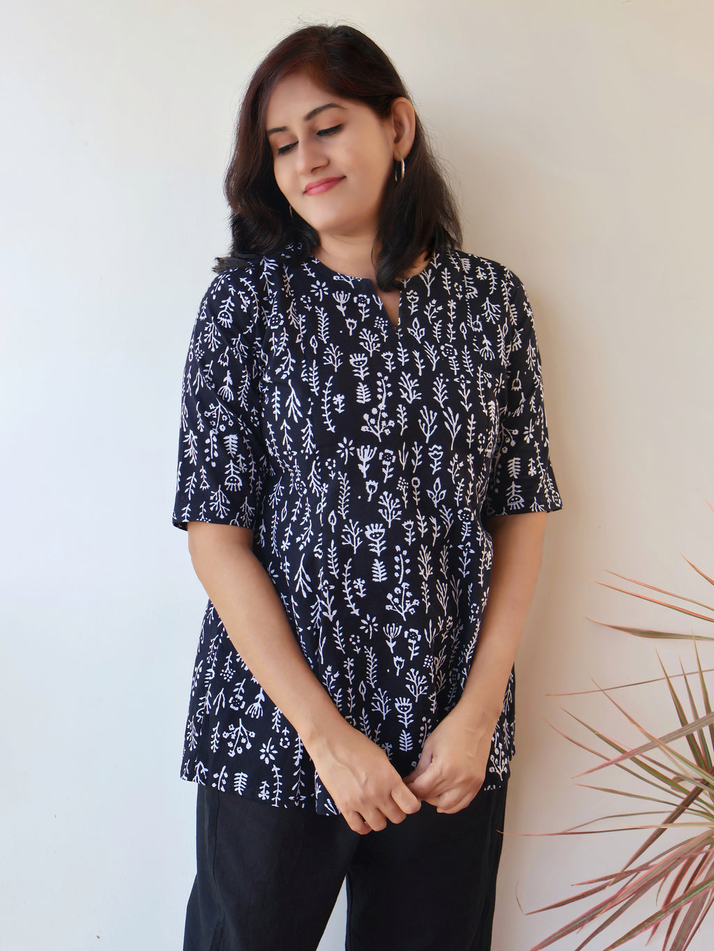 Black Radiant Hand Block Cotton Co-Ord Set