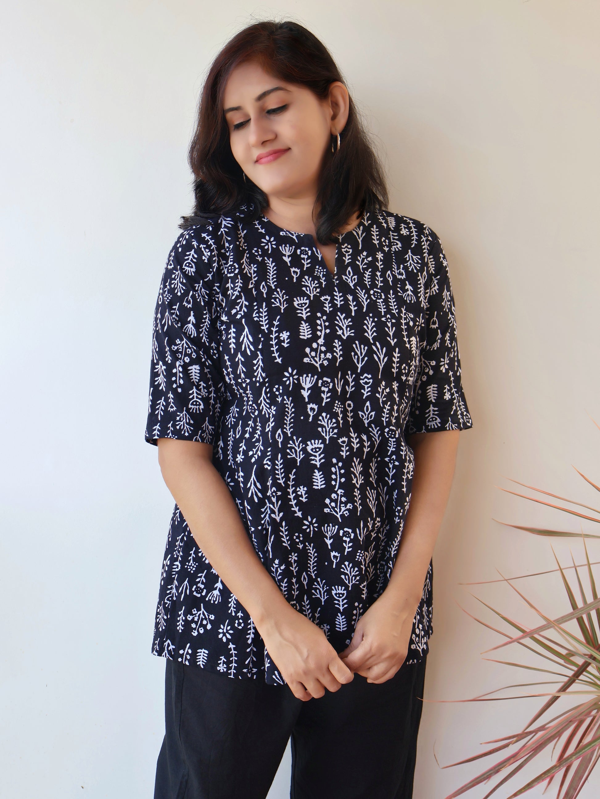 Black Radiant Hand Block Cotton Co-Ord Set