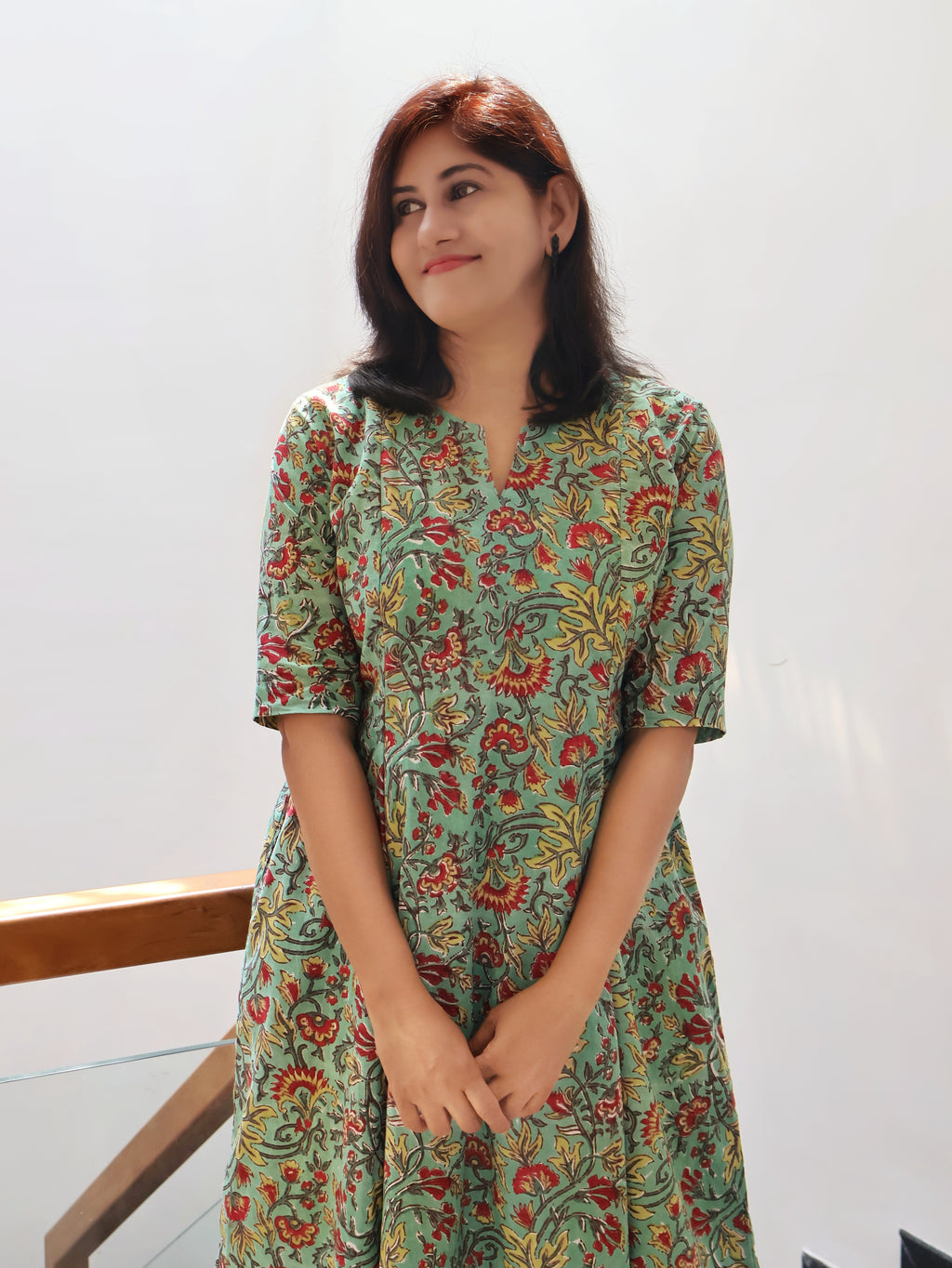 Radiant Garden Sanganeri Hand Block Cotton Kurta