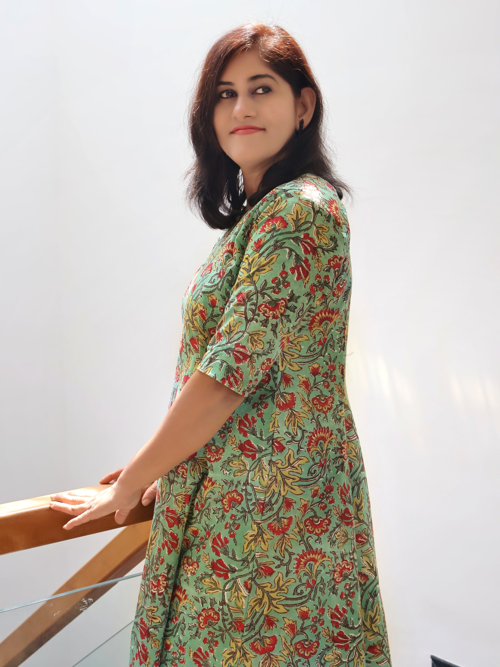 Radiant Garden Sanganeri Hand Block Cotton Kurta