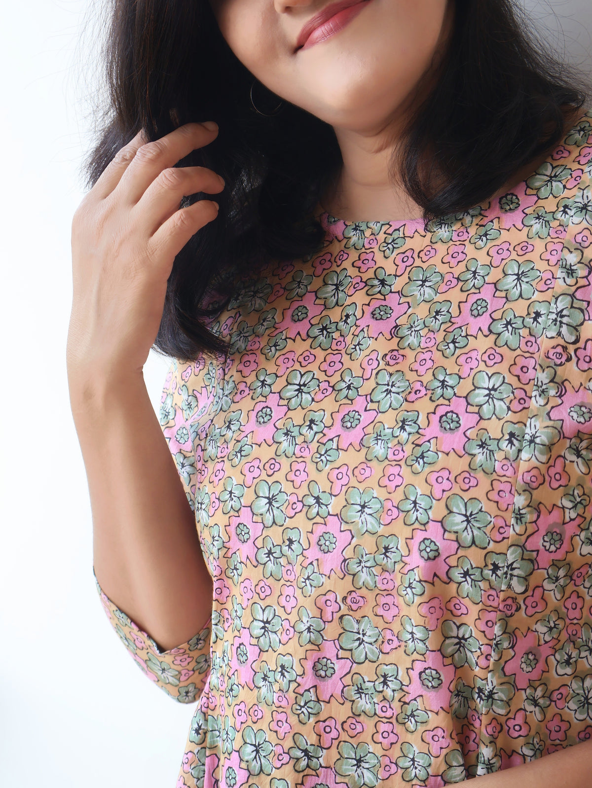 Pastel Petals Cotton Short Top
