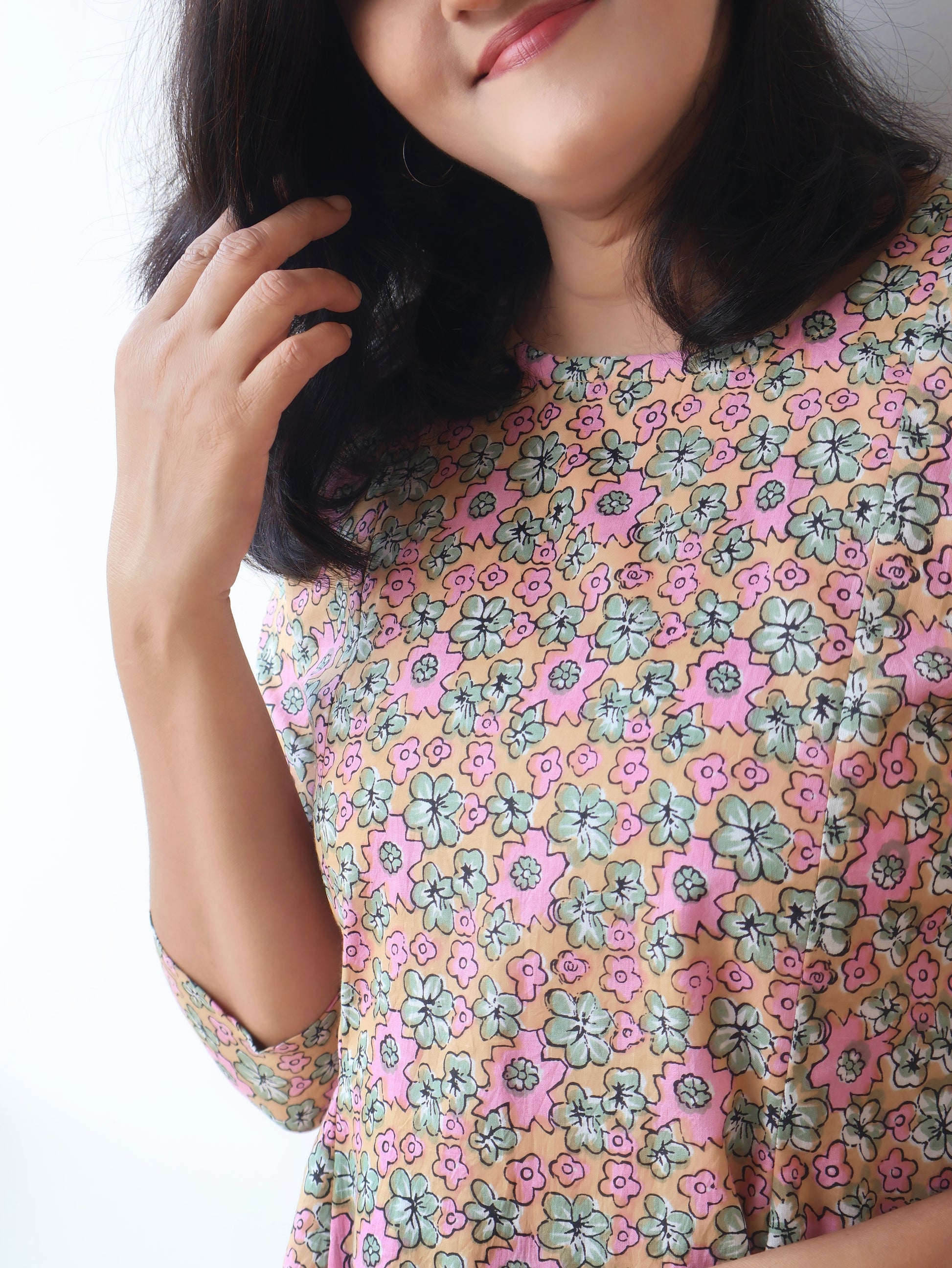 Pastel Petals Cotton Short Top