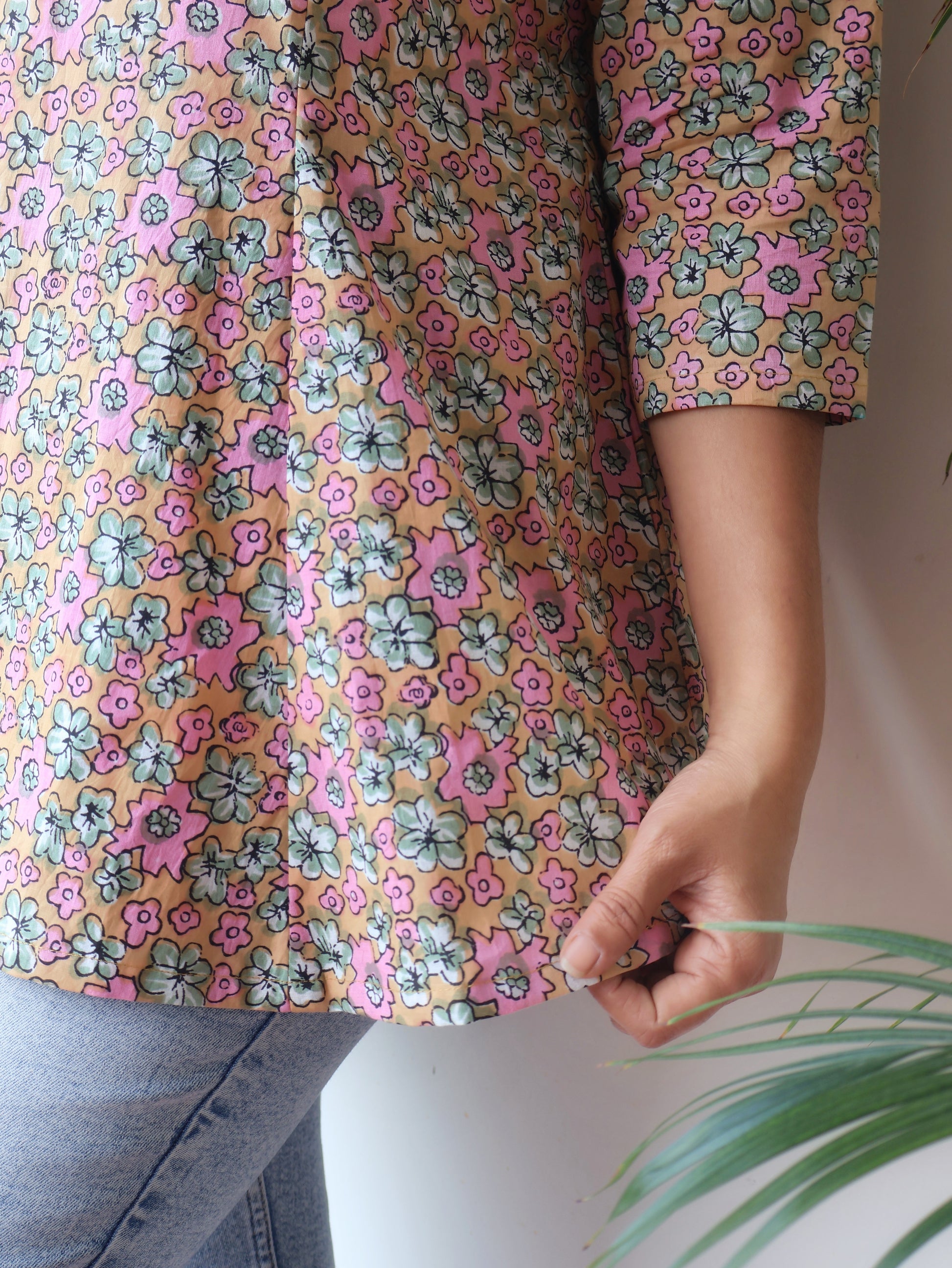 Pastel Petals Cotton Short Top