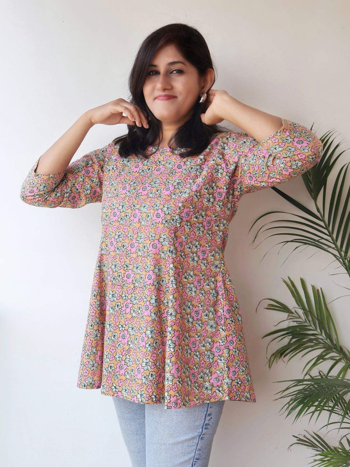 Pastel Petals Cotton Short Top