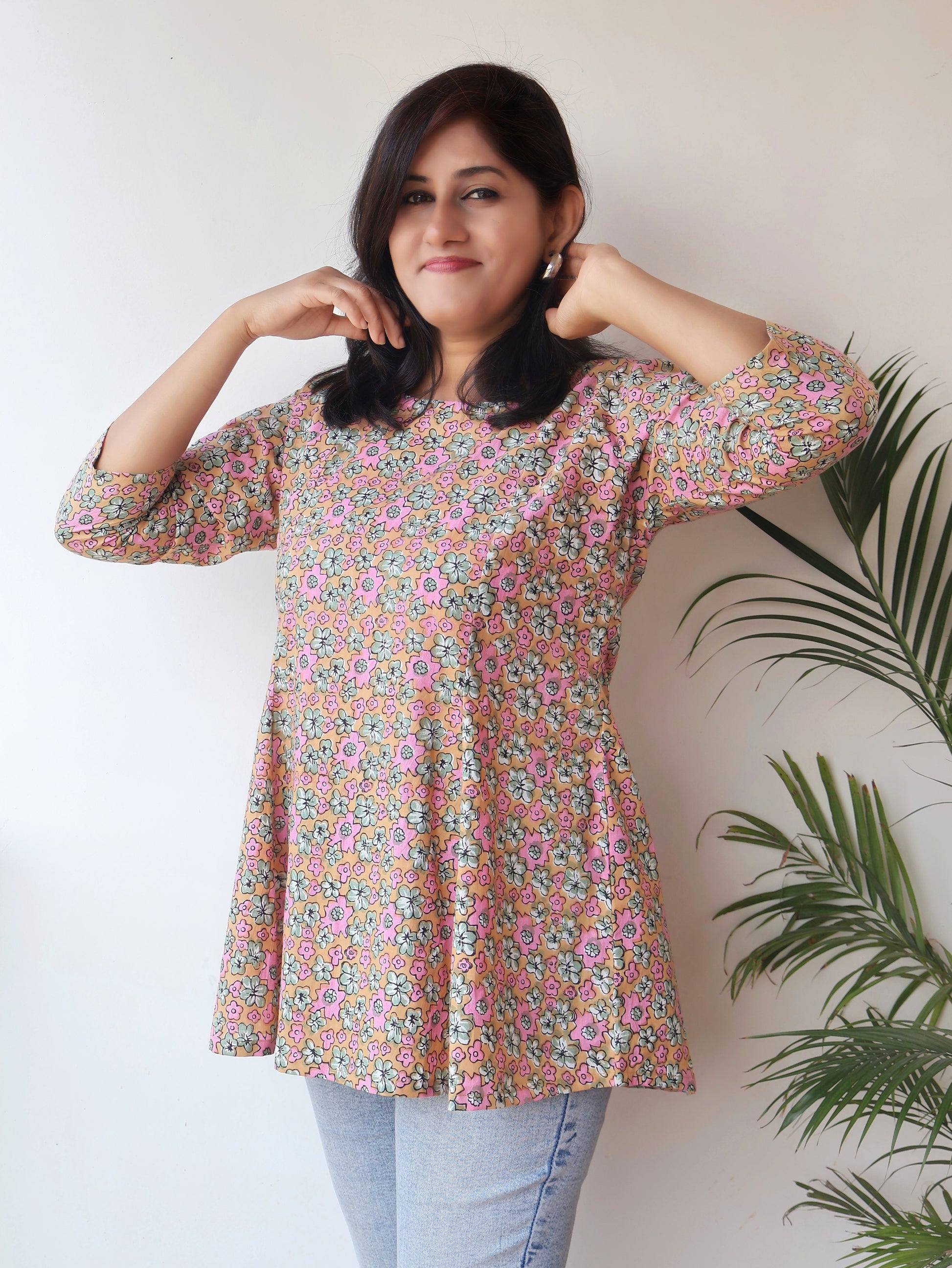 Pastel Petals Cotton Short Top