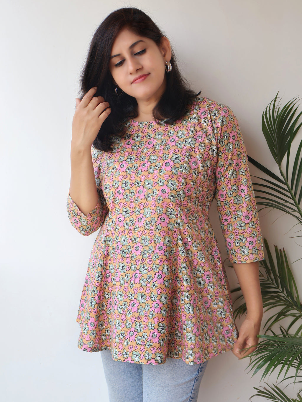 Pastel Petals Cotton Short Top