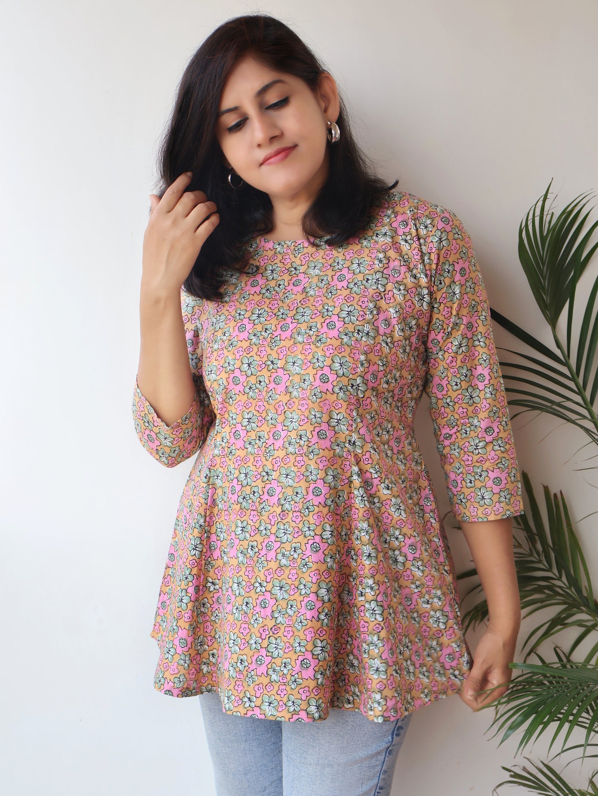 Pastel Petals Cotton Short Top