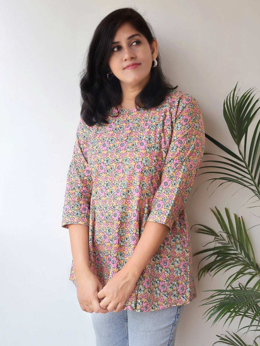 Pastel Petals Cotton Short Top