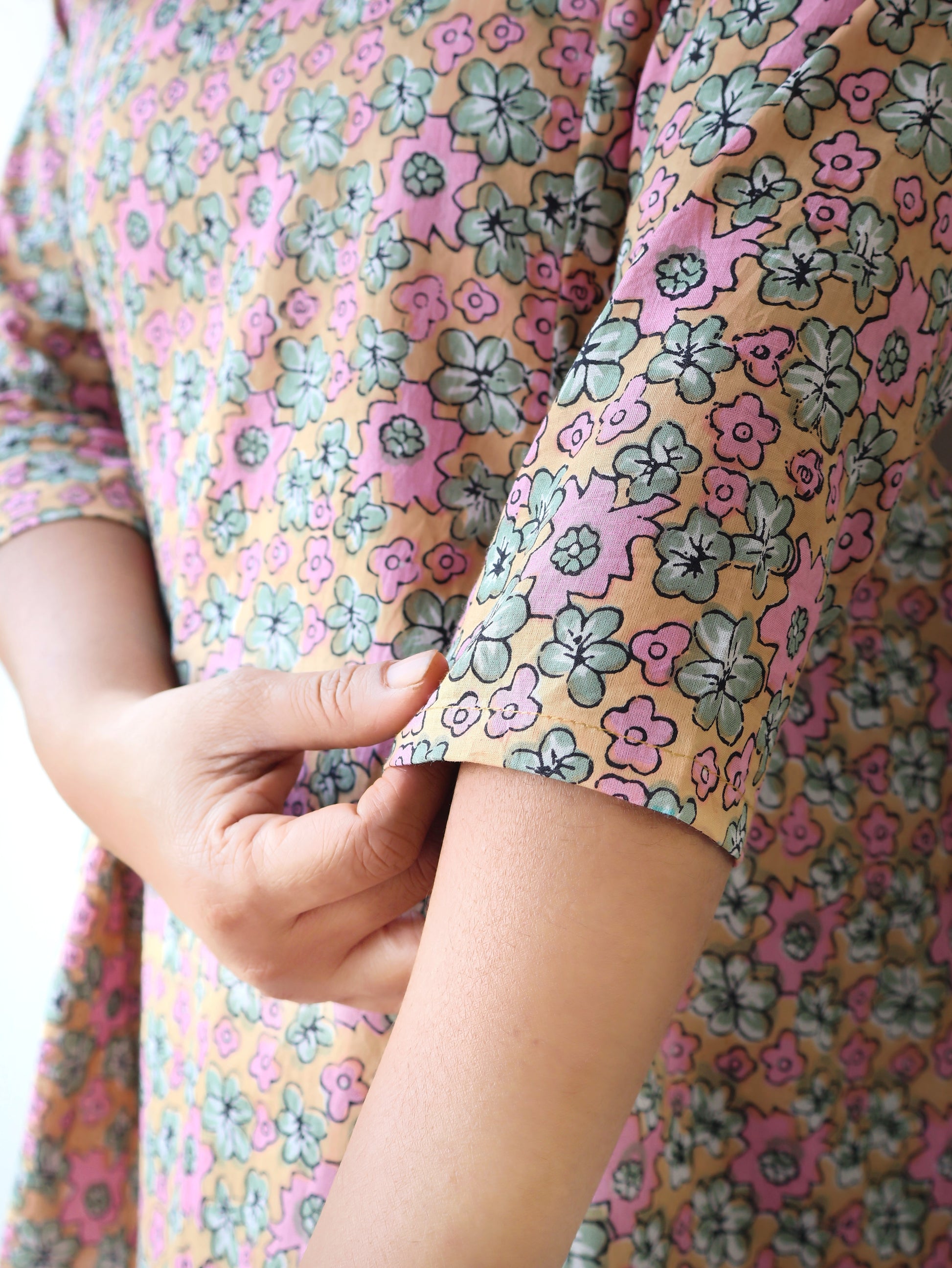 Pastel Petals Cotton Short Top