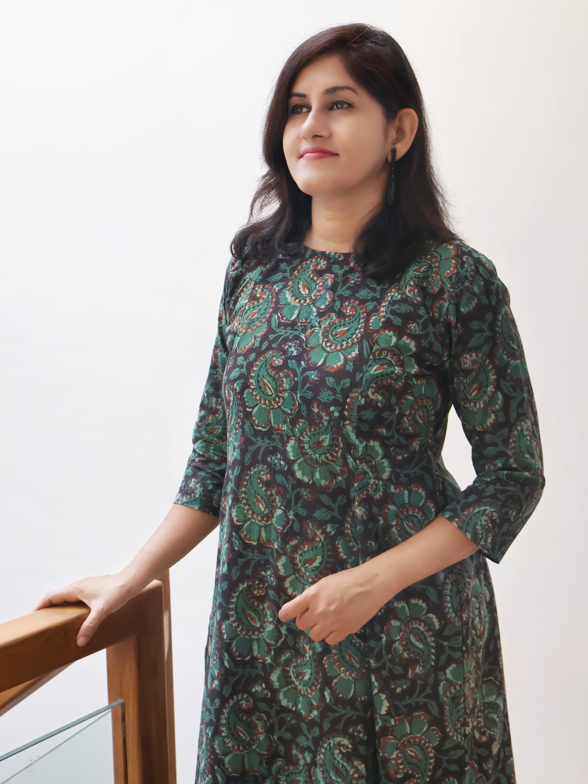 Green Jade Jahota Hand Block Cotton Kurta