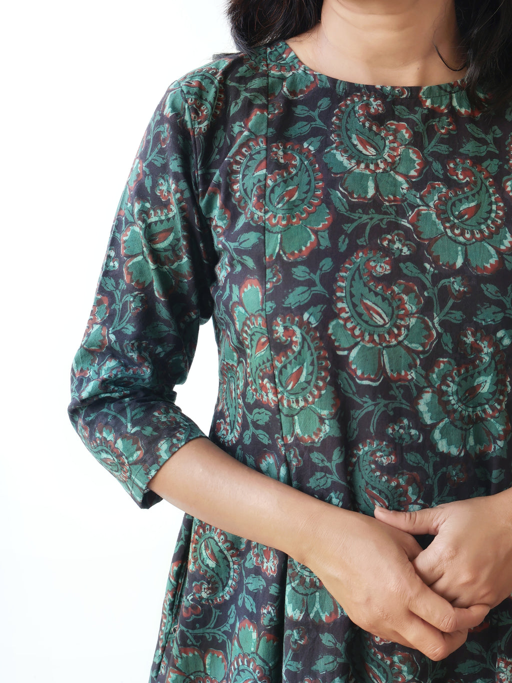 Green Jade Jahota Hand Block Cotton Kurta