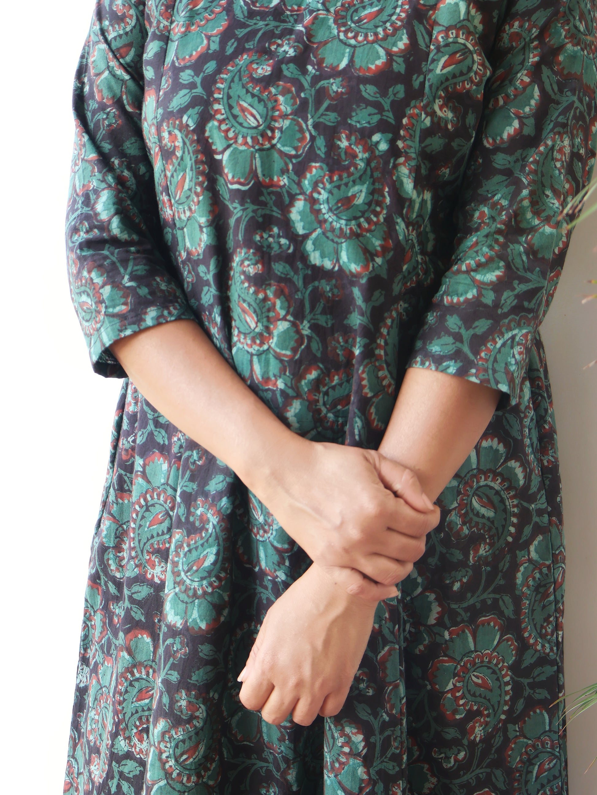 Green Jade Jahota Hand Block Cotton Kurta