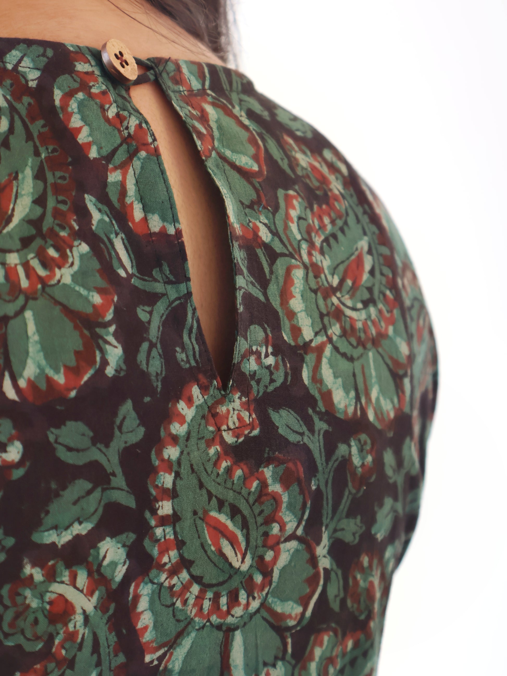 Green Jade Jahota Hand Block Cotton Kurta