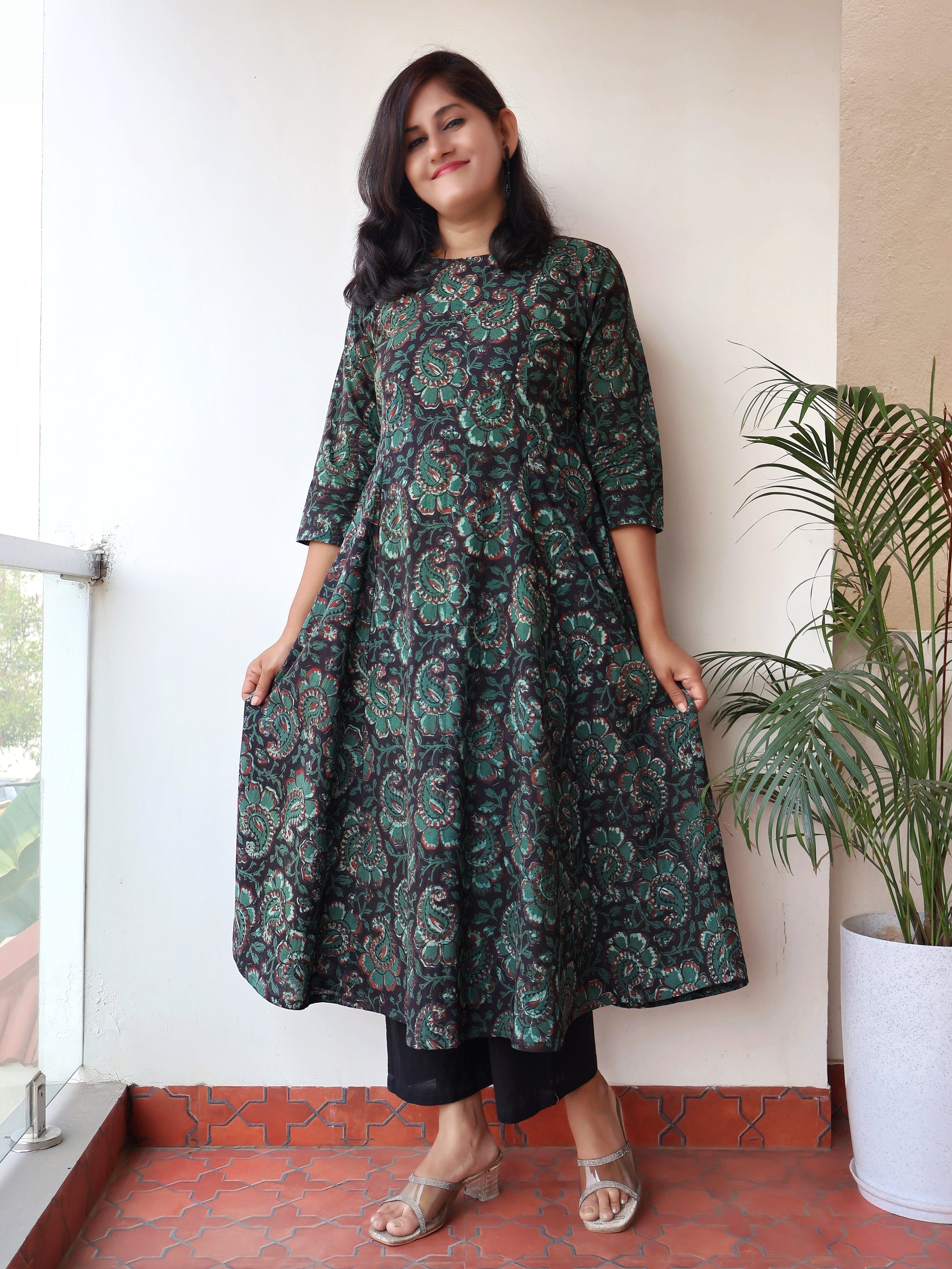 Green Jade Jahota Hand Block Cotton Kurta