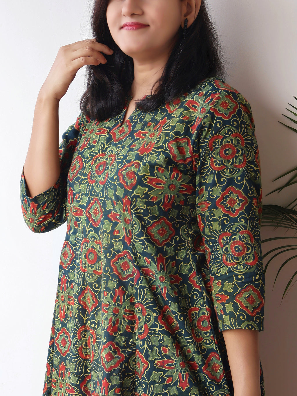 Green Gorgeous Ajrakh Hand Block Cotton Kurta