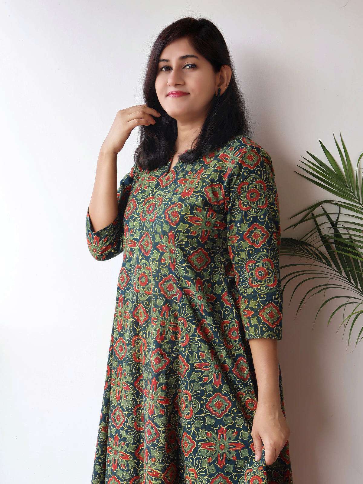 Green Gorgeous Ajrakh Hand Block Cotton Kurta