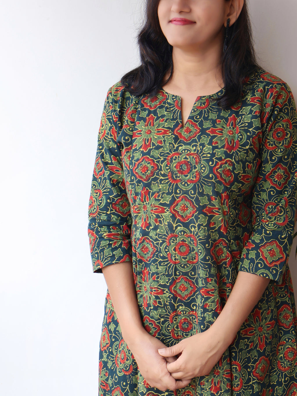 Green Gorgeous Ajrakh Hand Block Cotton Kurta